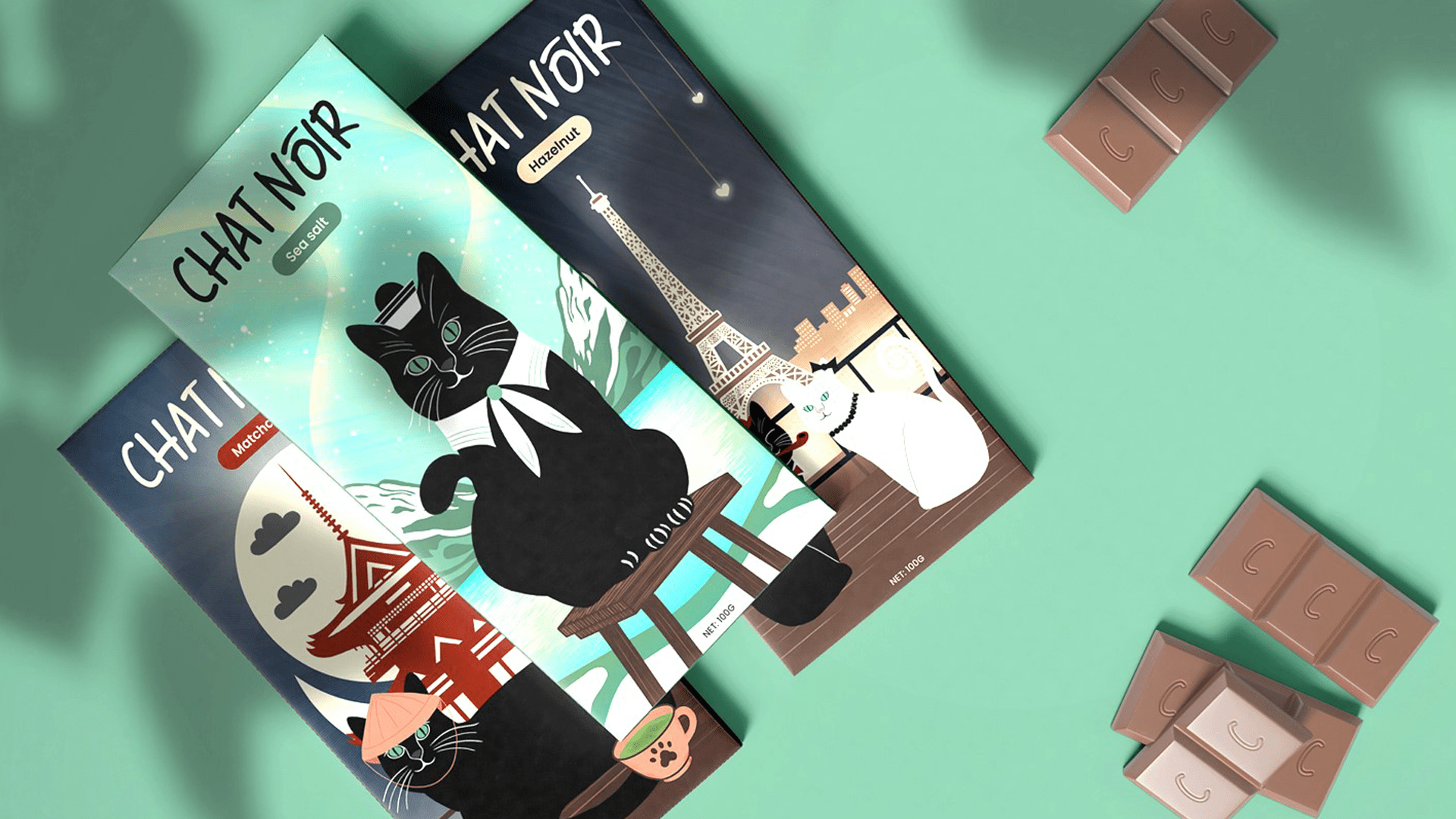 CHAT NOIR – Chocolate bar design