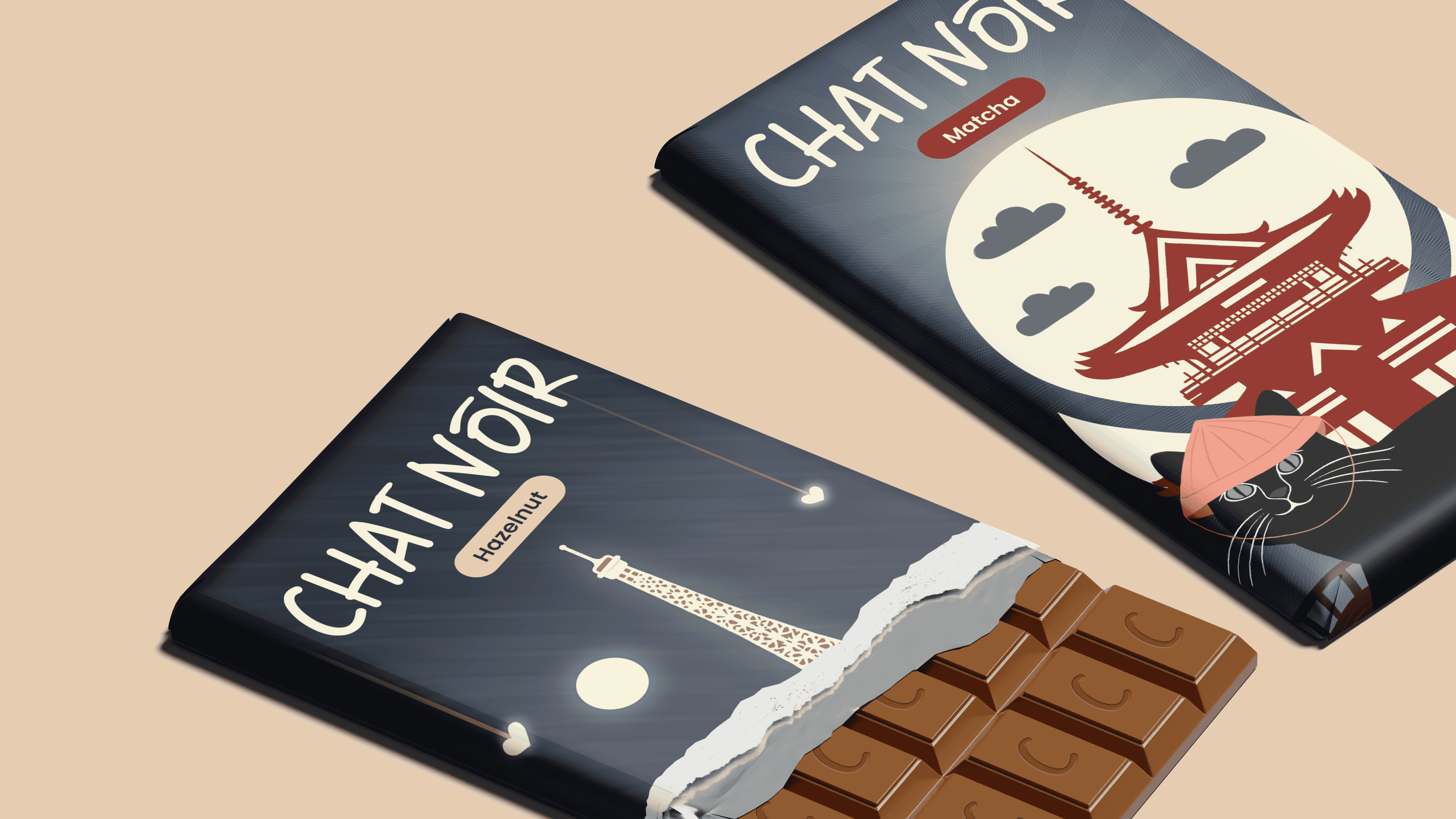 CHAT NOIR – Chocolate bar design