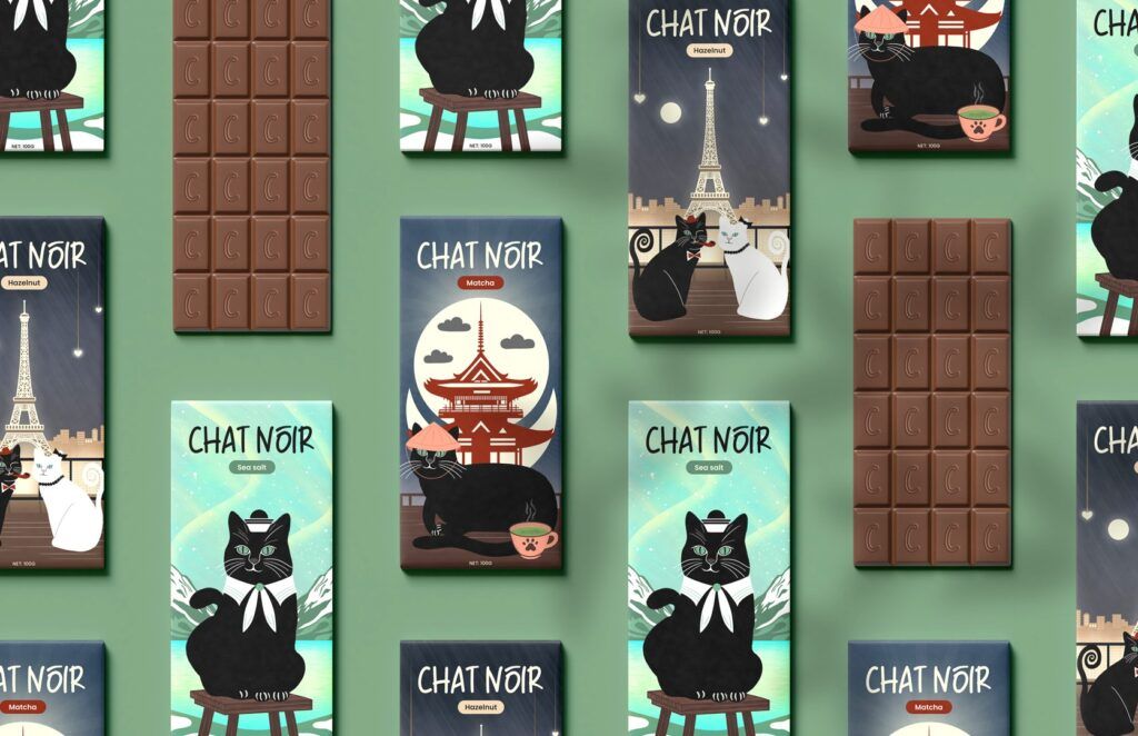CHAT NOIR – Chocolate bar design