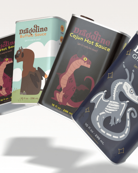 Dragoline Hot Sauce Packaging