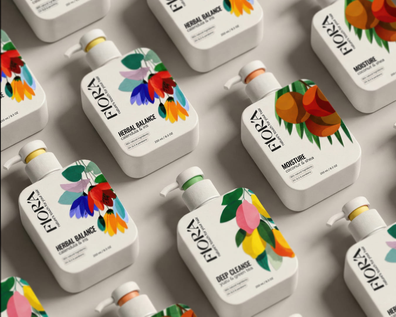 FLORA – shampoo packaging design