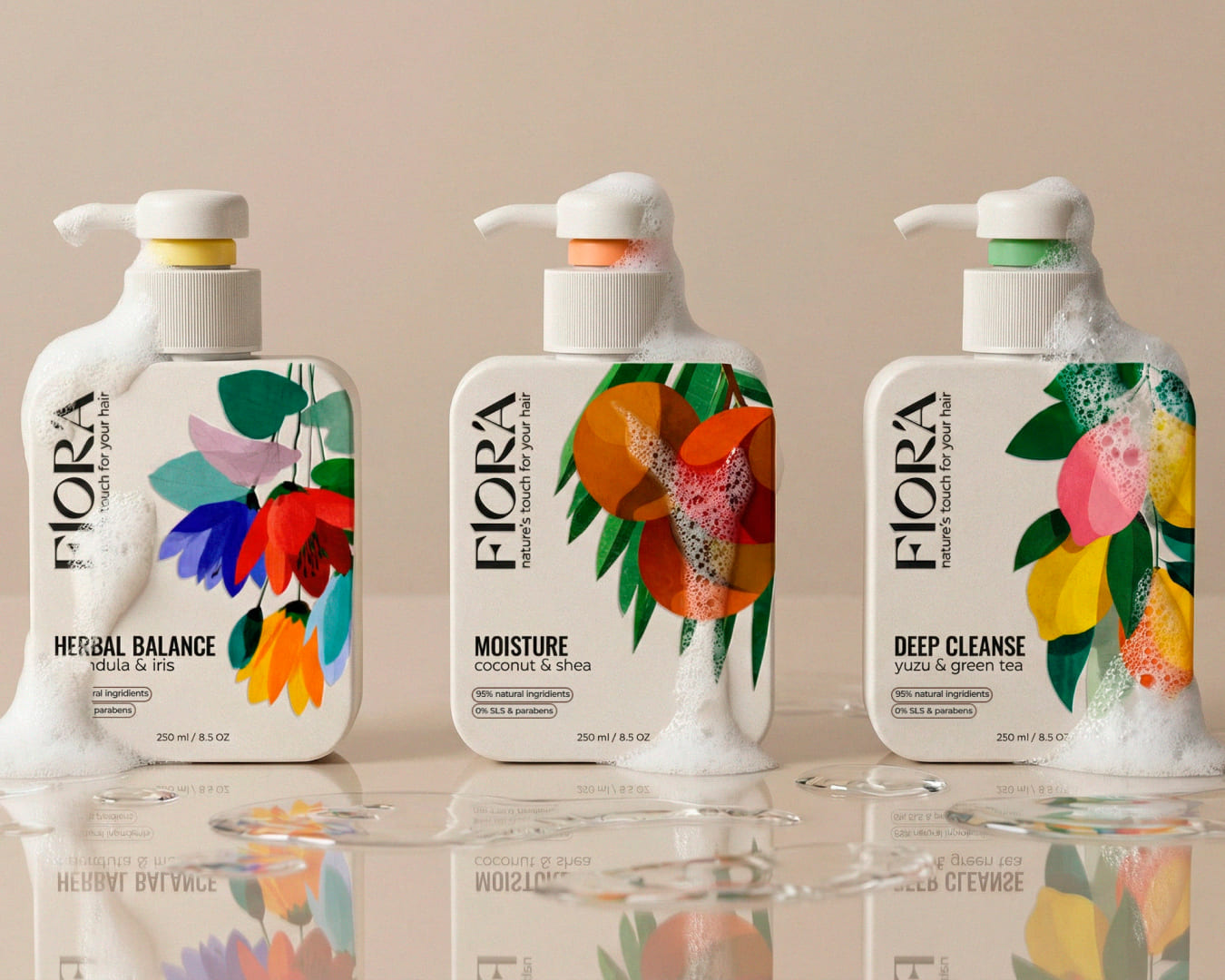 FLORA – shampoo packaging design