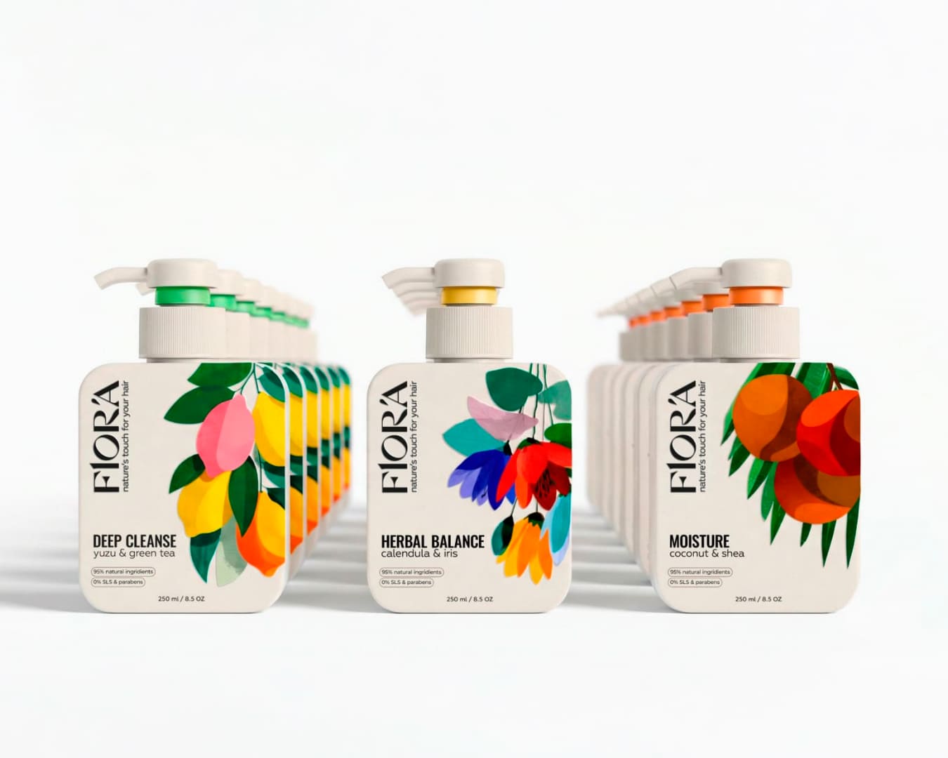 FLORA – shampoo packaging design