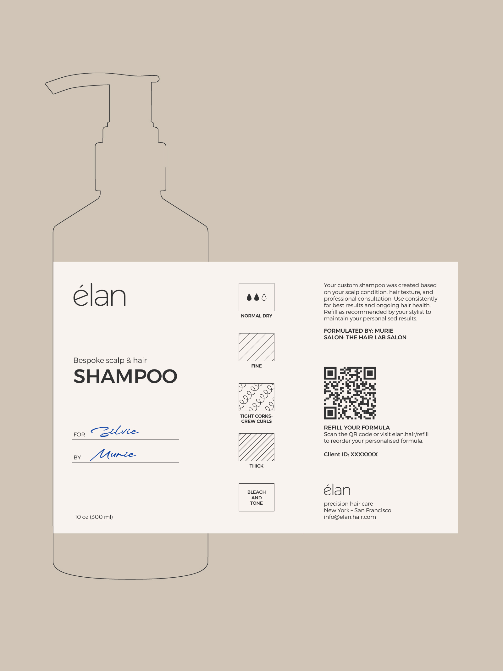 èlan hair care I branding & label design
