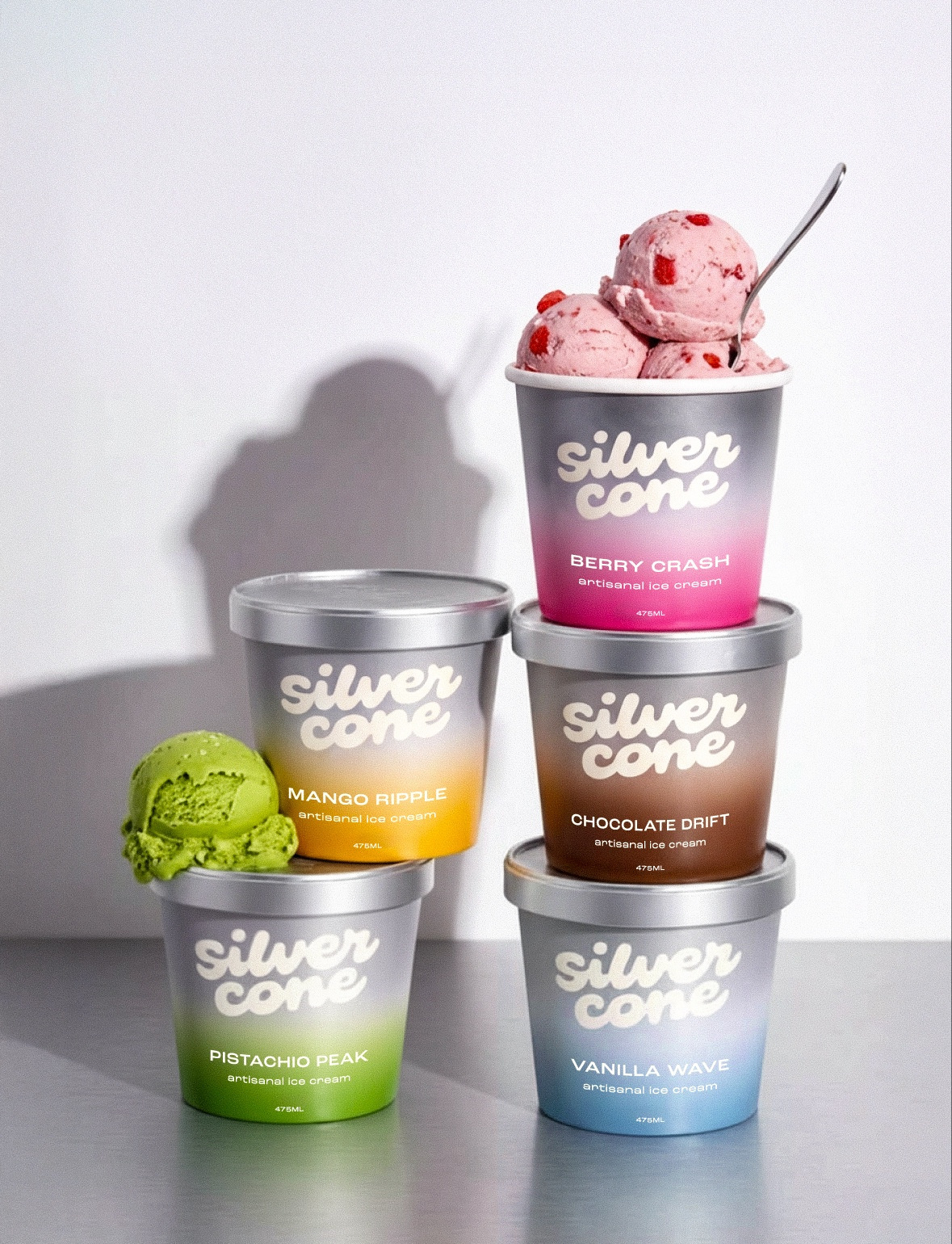 Silver Cone – artisanal ice cream branding & packaging