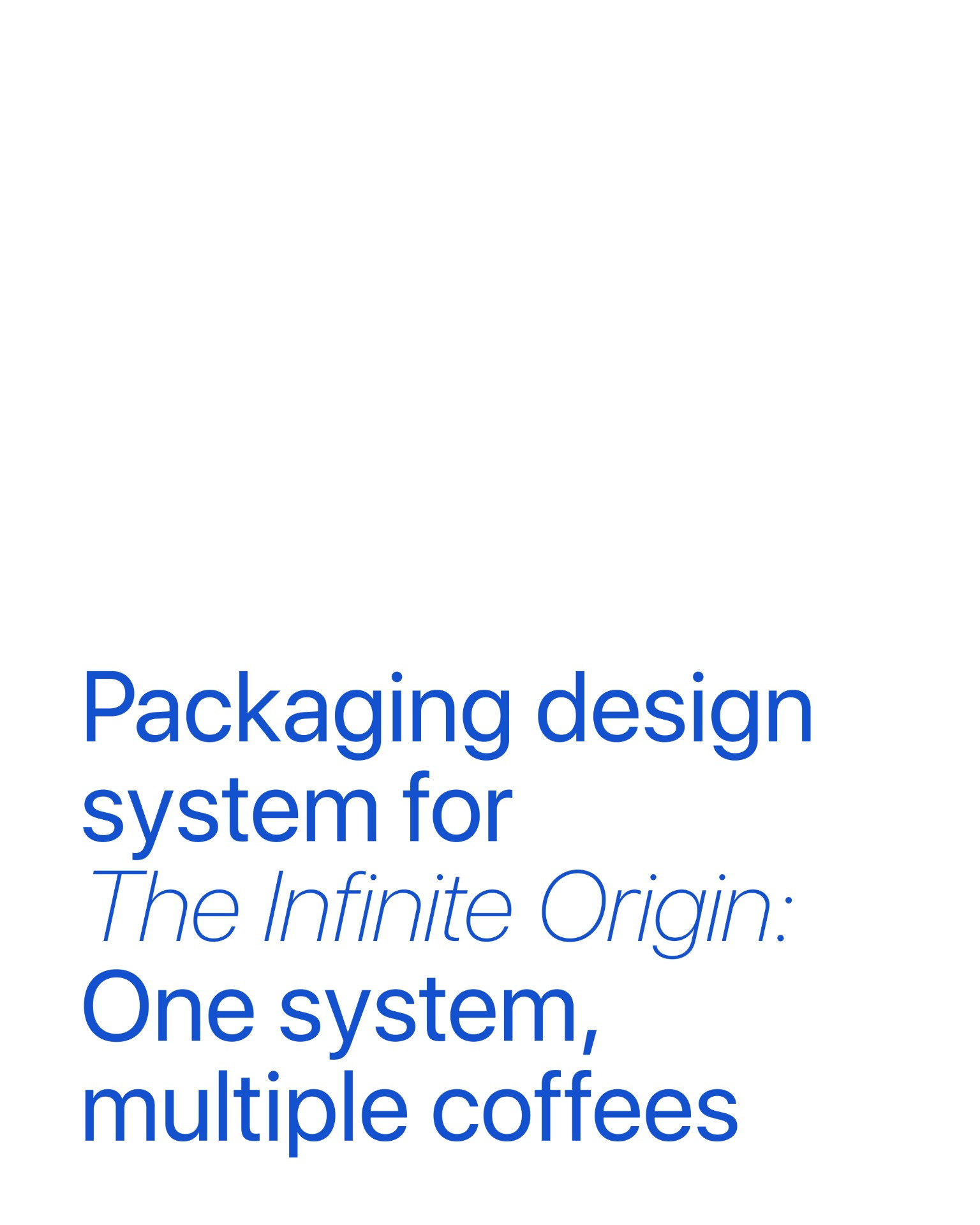The Infinite Origin – Coffee box packaging