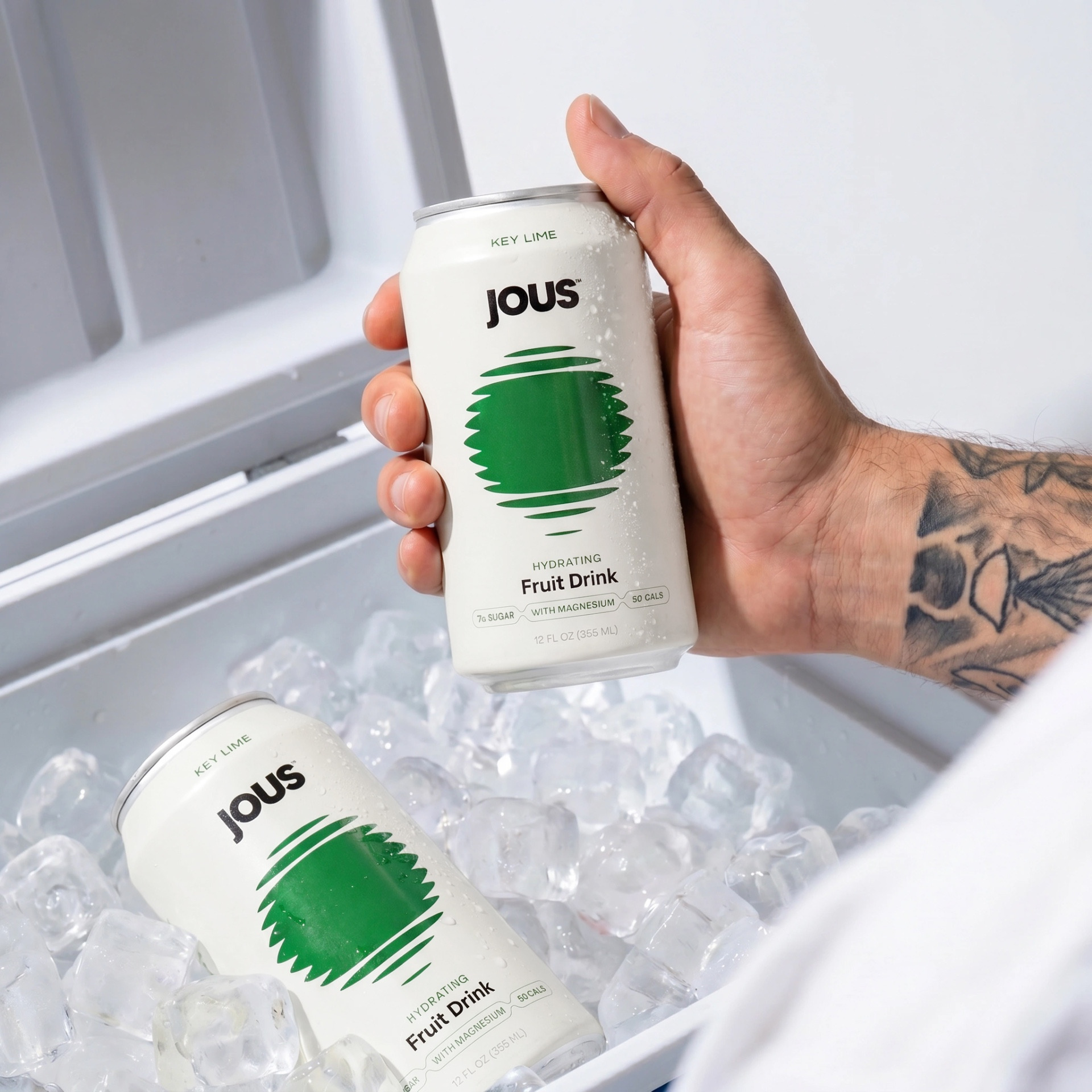 Creative agency Studio Unbound crafts brand identity and packaging for JOUS, a hydration brand designed for wellness and nightlife