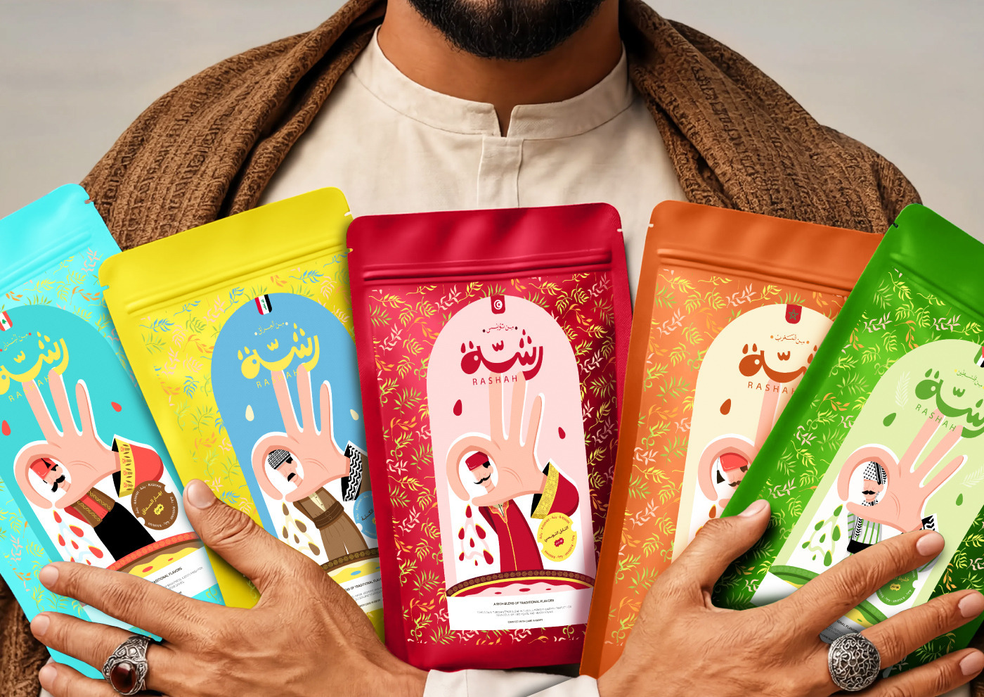Rashah: Cultural Storytelling Through Spice Character Packaging Design
