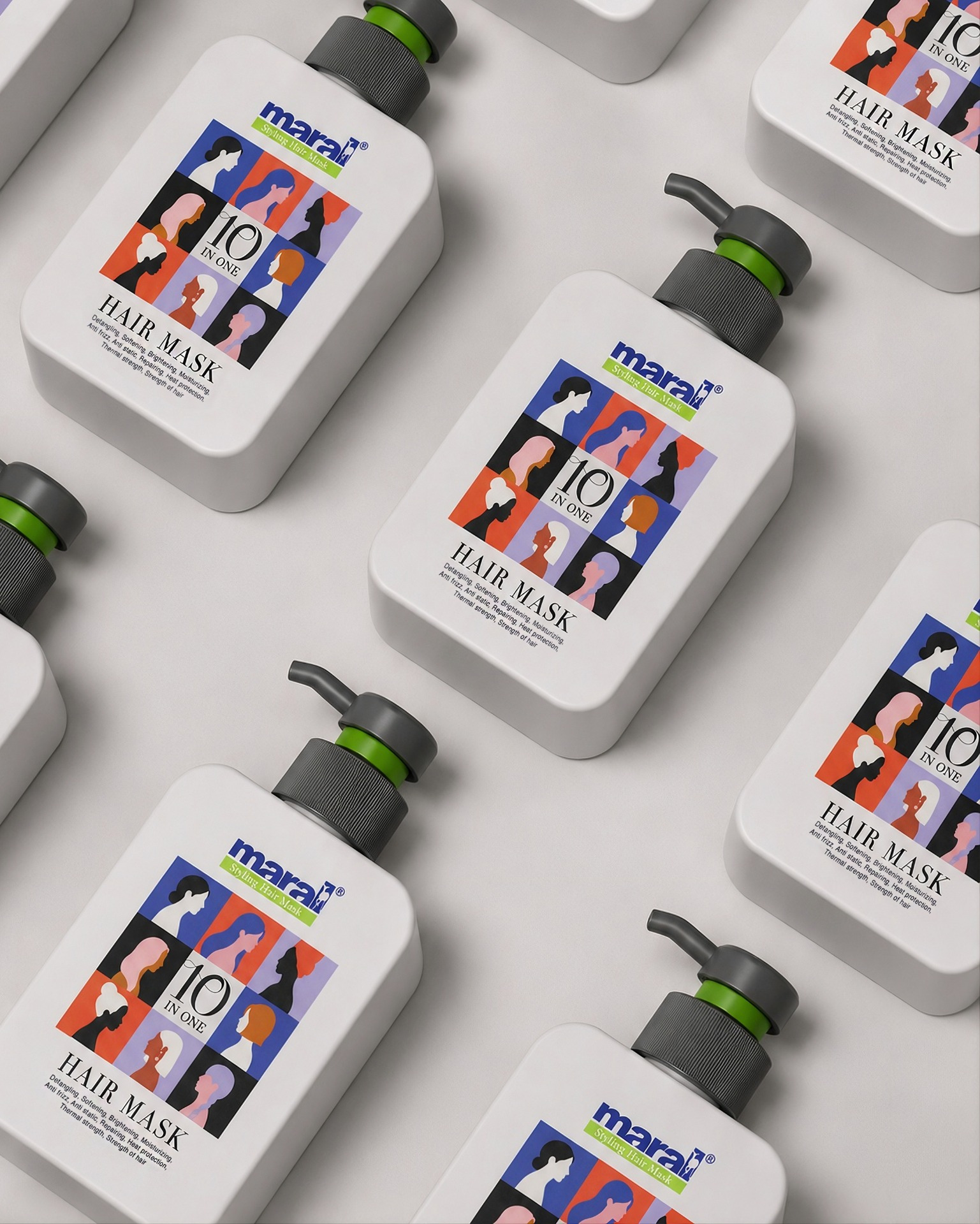 hair mask (10 in 1) packaging design