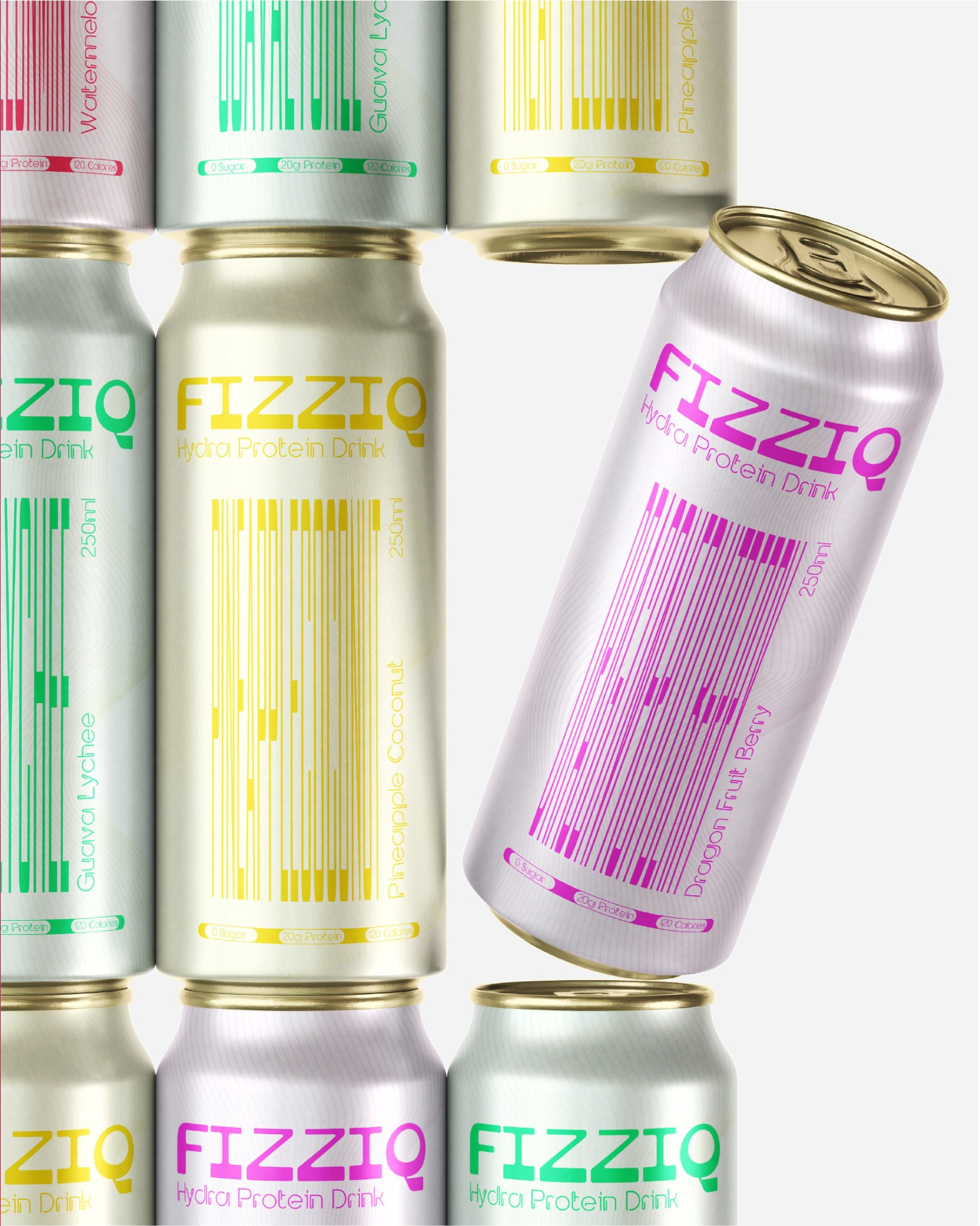 FIZZIQ – Hydra Protein Drink Packaging Design
