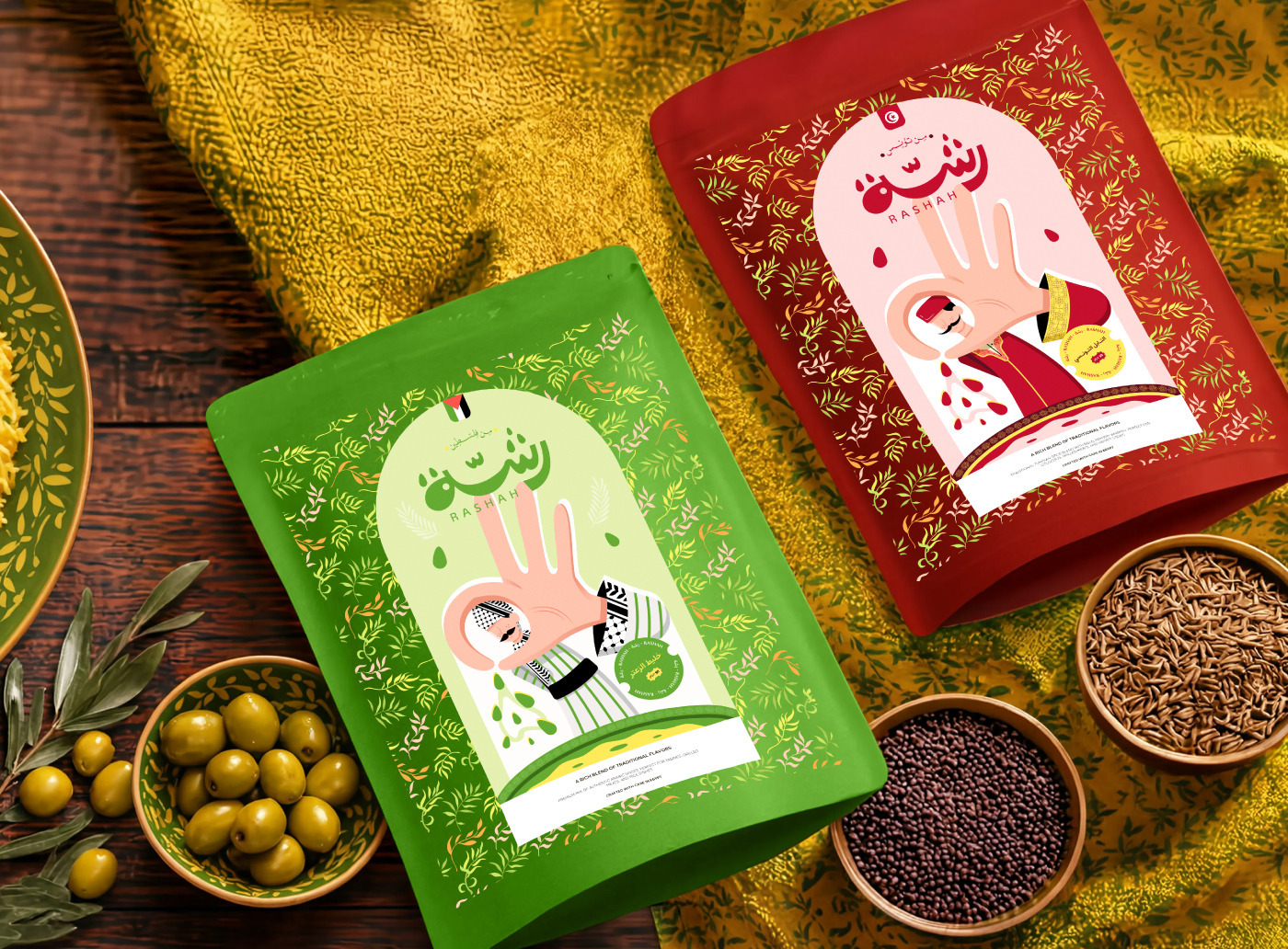 Rashah: Cultural Storytelling Through Spice Character Packaging Design