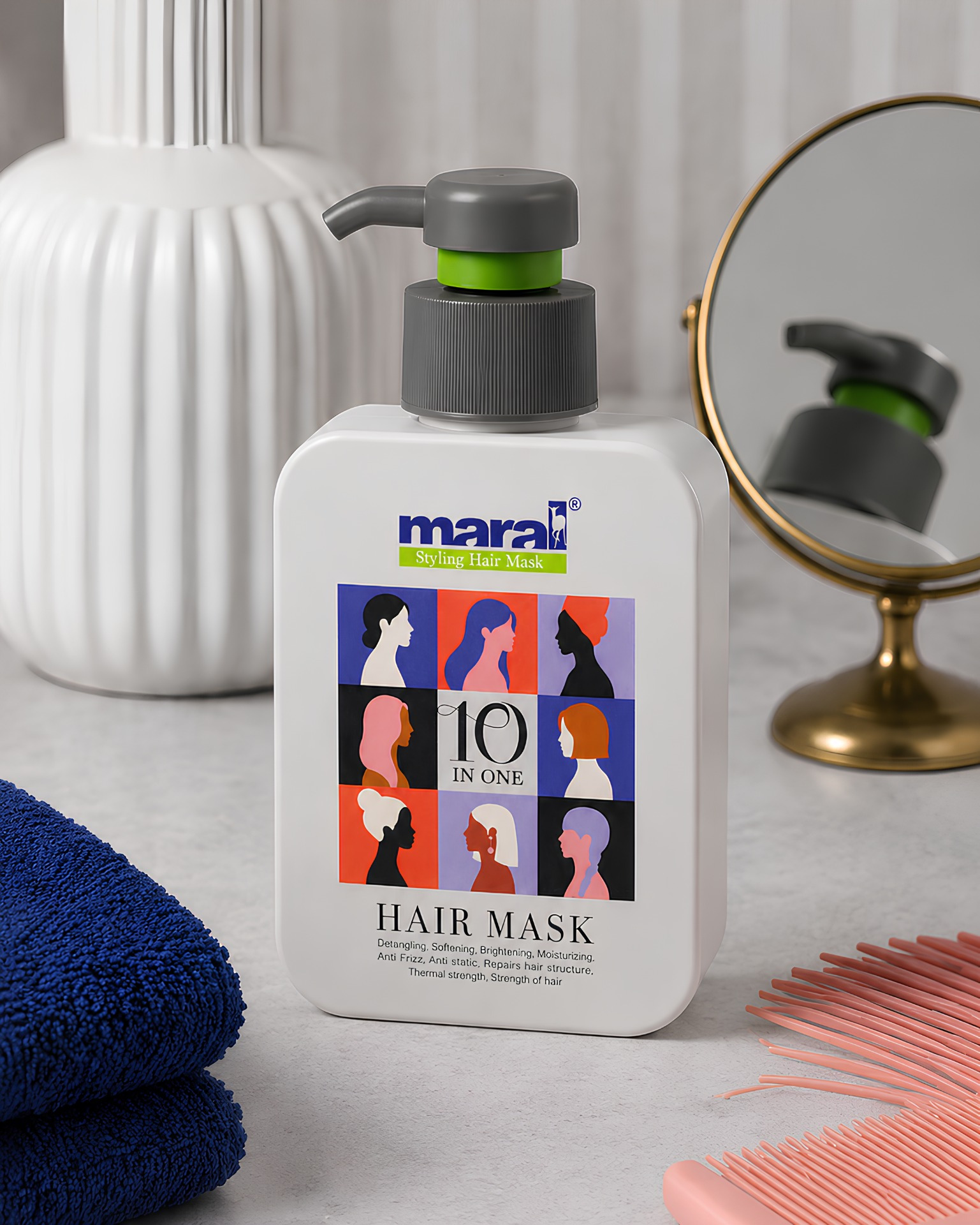 hair mask (10 in 1) packaging design