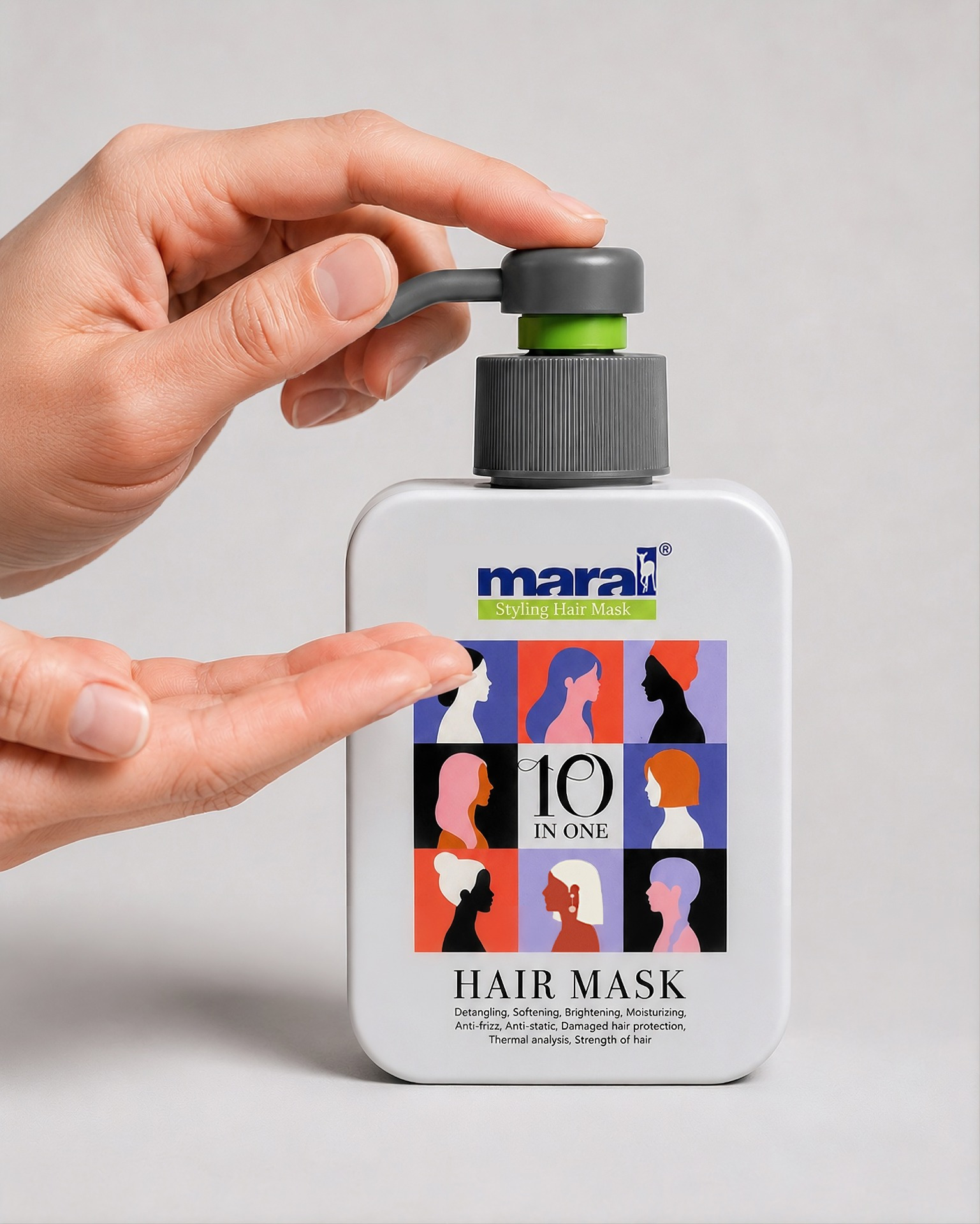 hair mask (10 in 1) packaging design