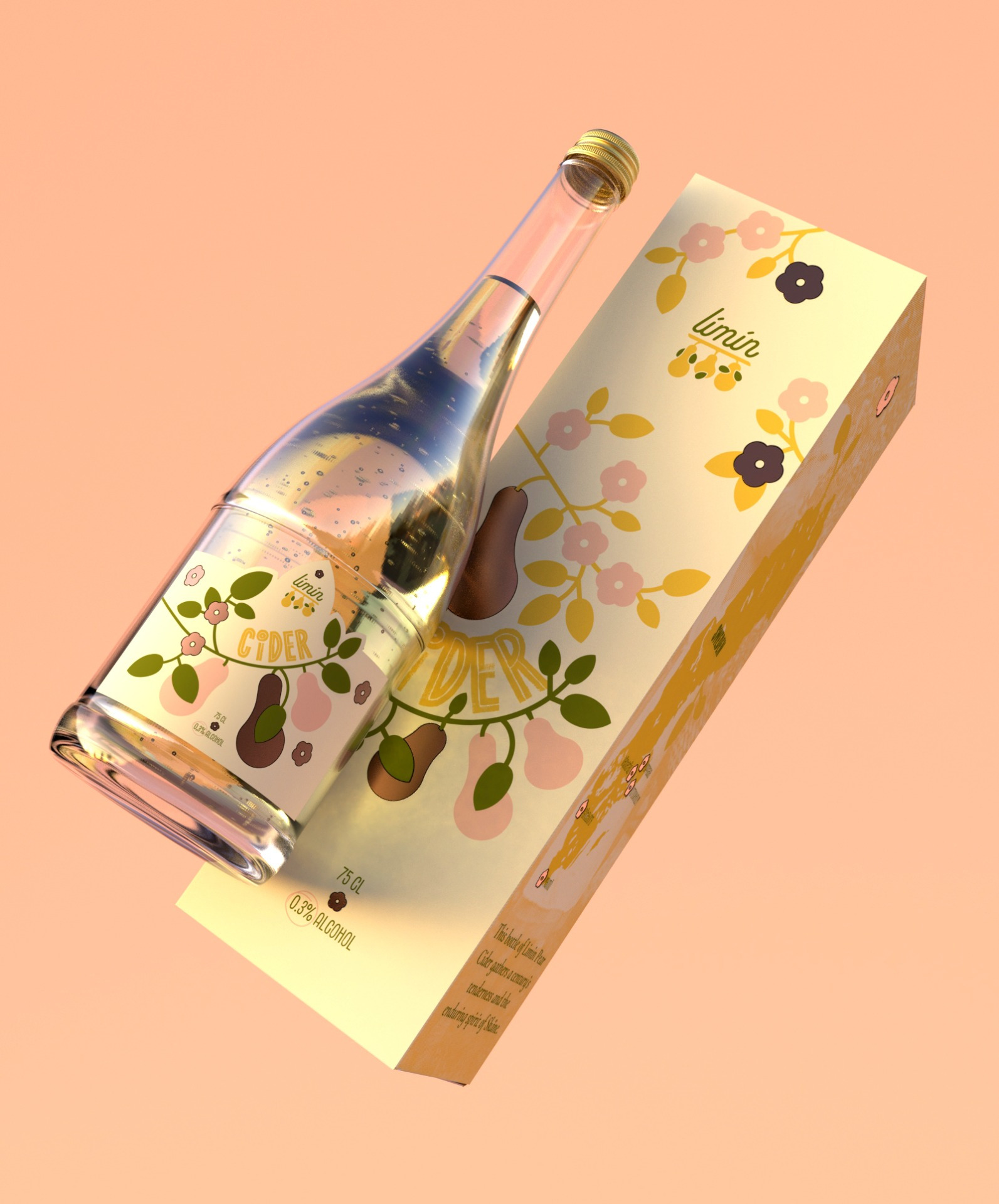 Limin – 5% alcohol Cider Bottle and Box
