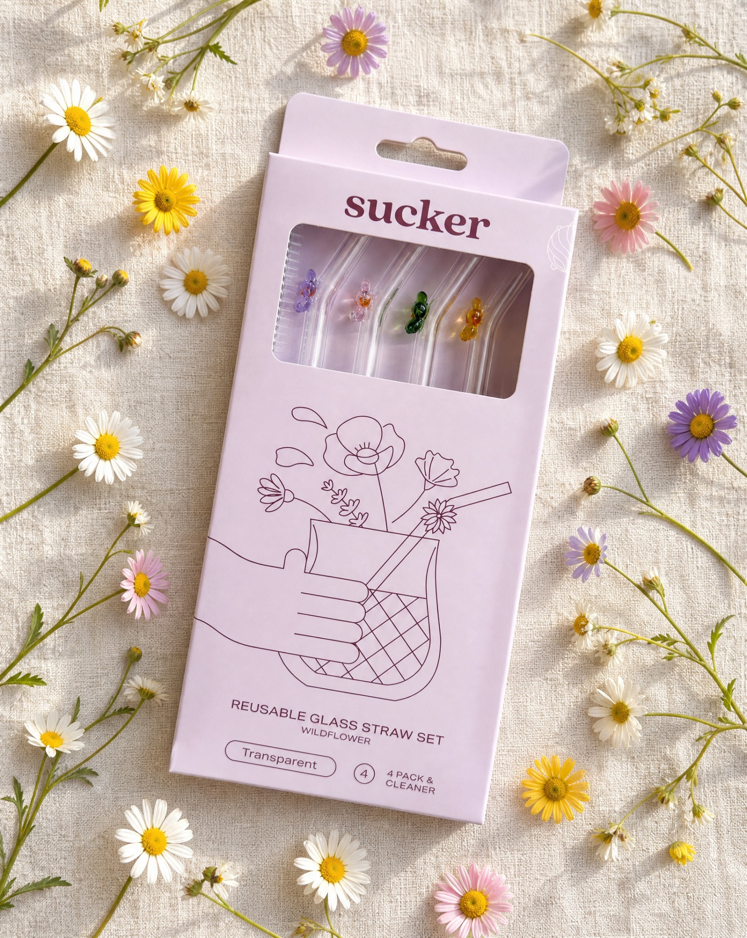 Sucker Reusable Glass Straws