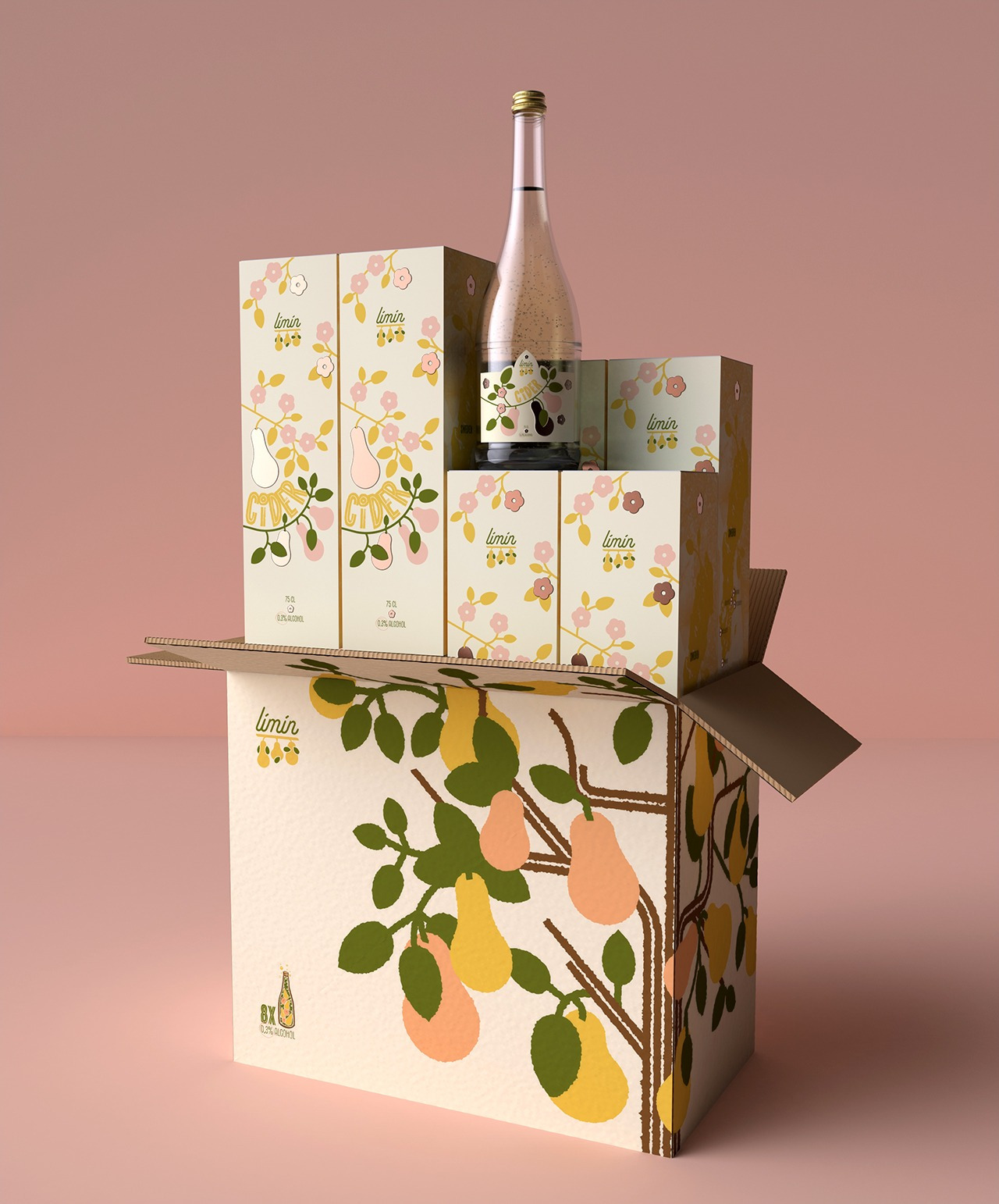 Limin – 5% alcohol Cider Bottle and Box