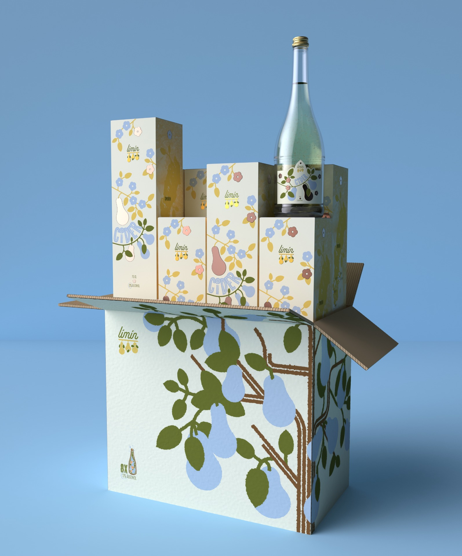 Limin – 5% alcohol Cider Bottle and Box