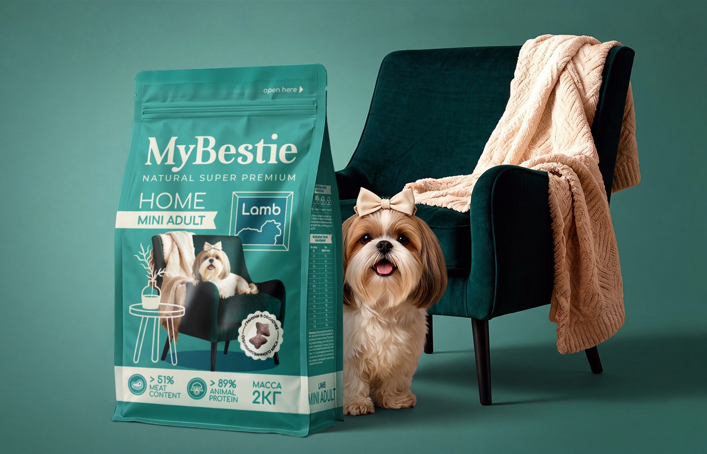 MyBestie Premium Pet Food Packaging Design