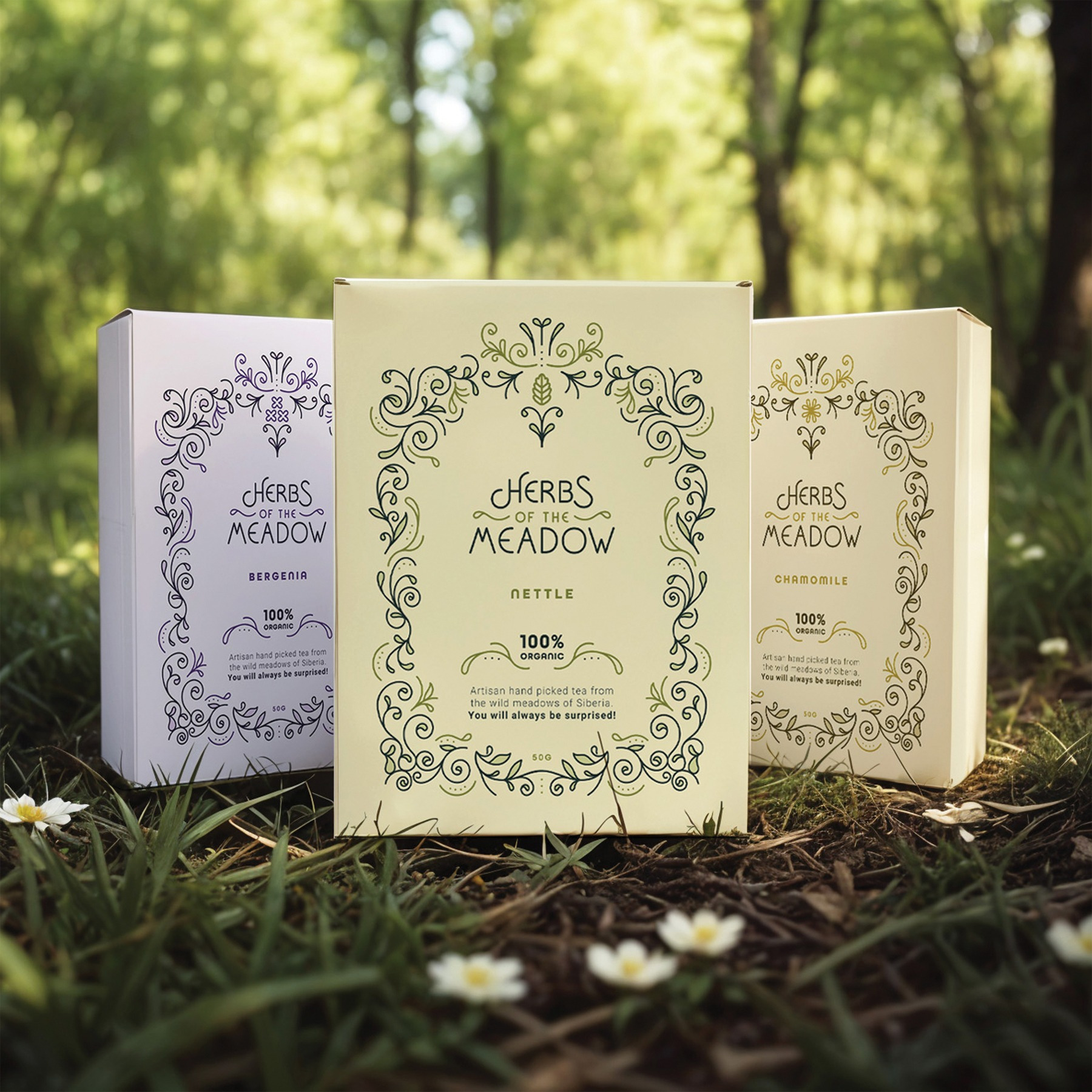 Herbs of the Meadow – Tea Branding