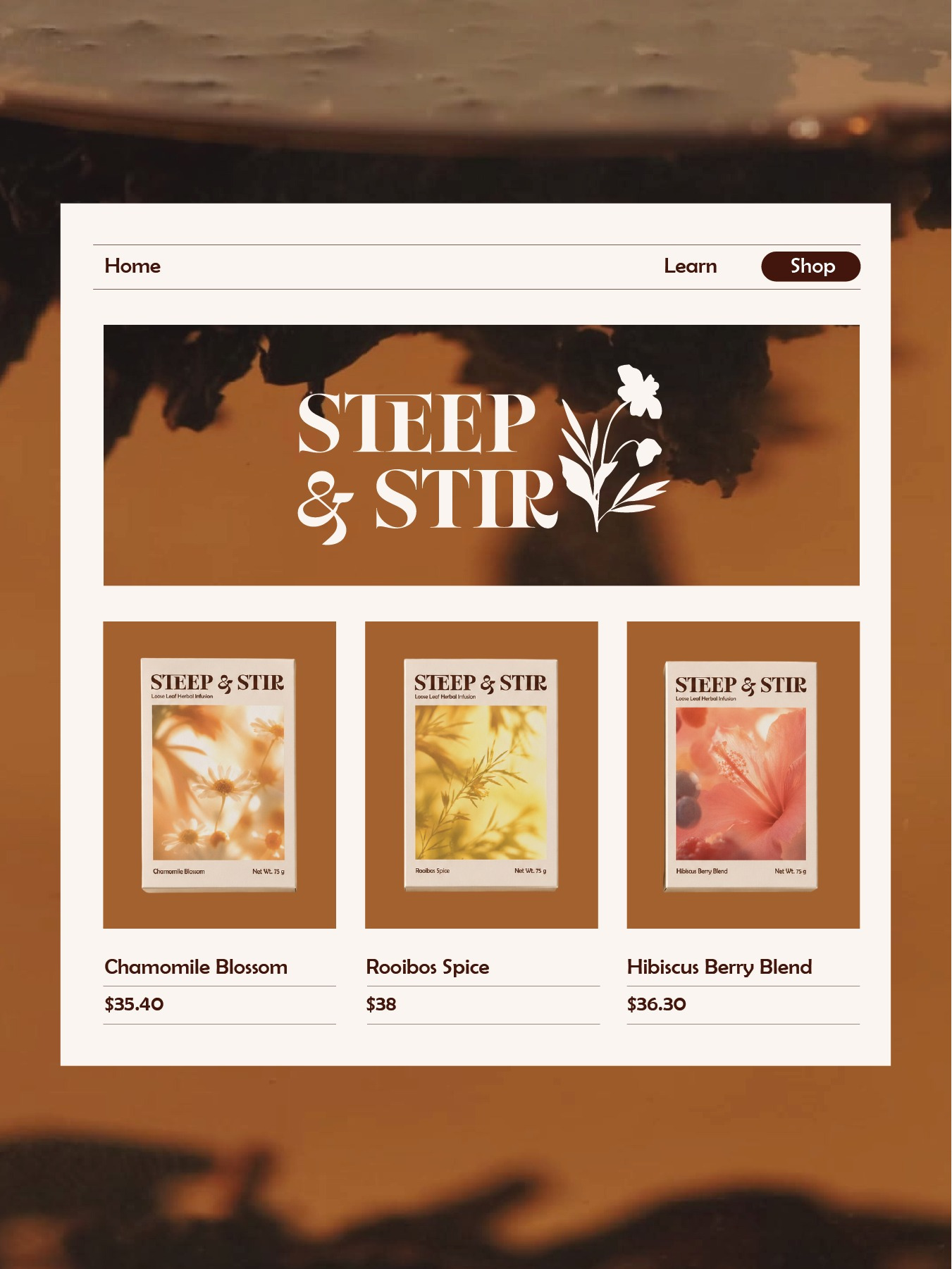 Steep & Stir – Sensory Tea Packaging