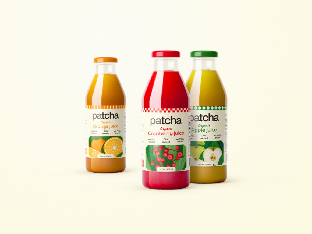 Patcha Organic Juice Visual Identity & Packaging