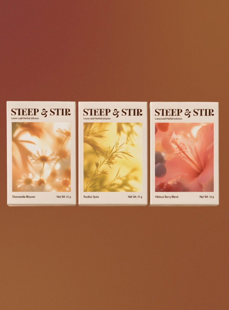 Steep & Stir – Sensory Tea Packaging