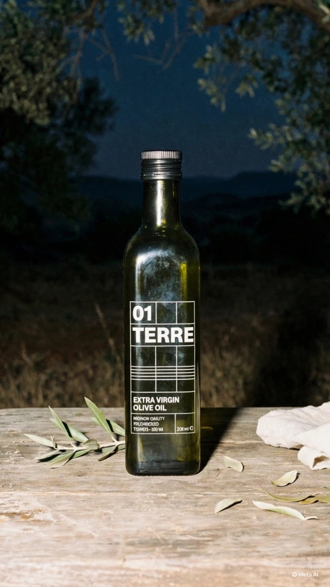 01 TERRE olive oil label