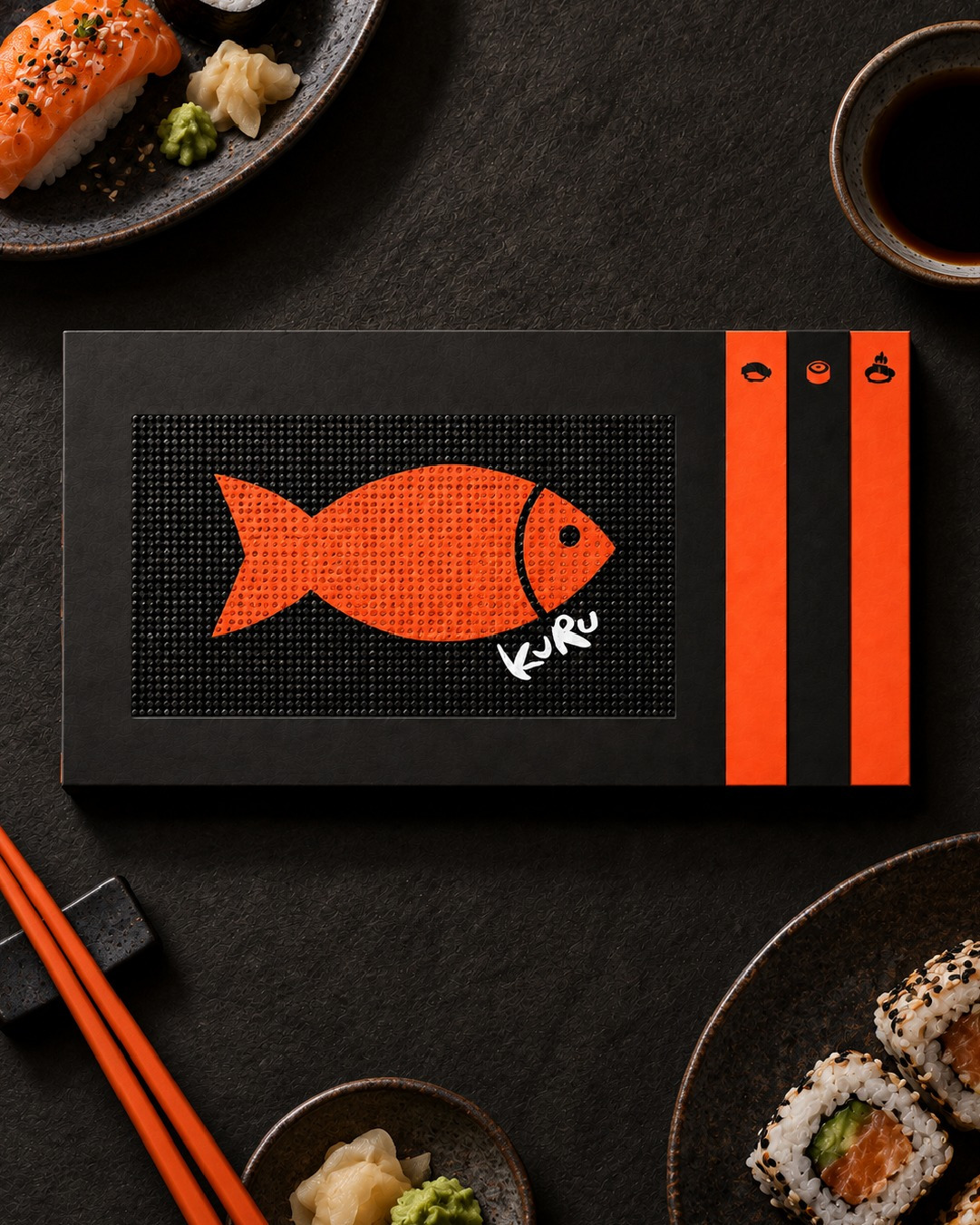 2. Affogato Brand Design Creates KURU, a Sushi Brand Where the Menu Moves