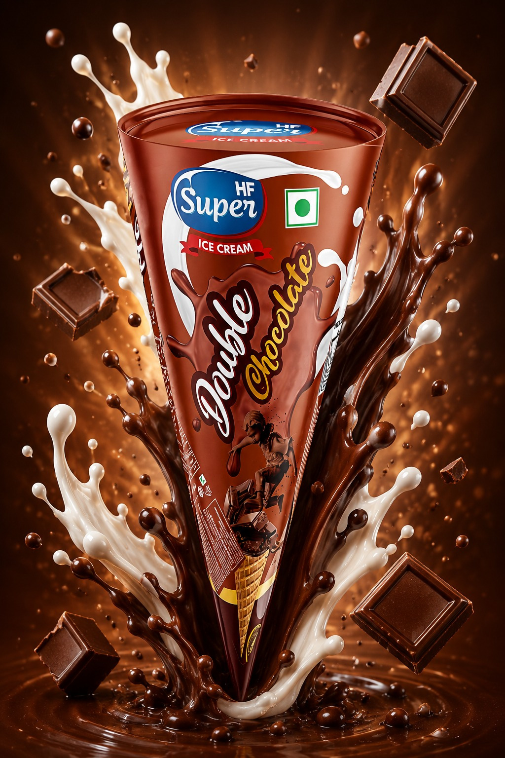 HF Super Ice Cream Packaging Design – Choco Twist & Butterscotch