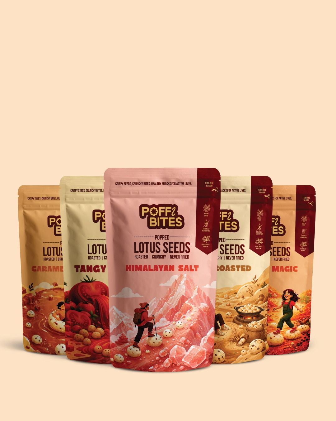 Poffibites | Popped Lotus Seeds Branding & Packaging Design