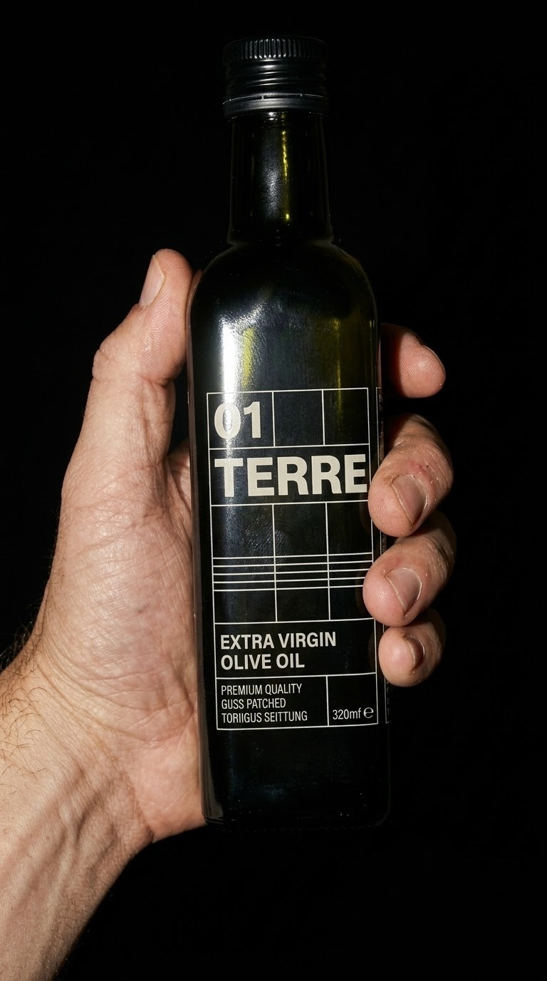 01 TERRE olive oil label
