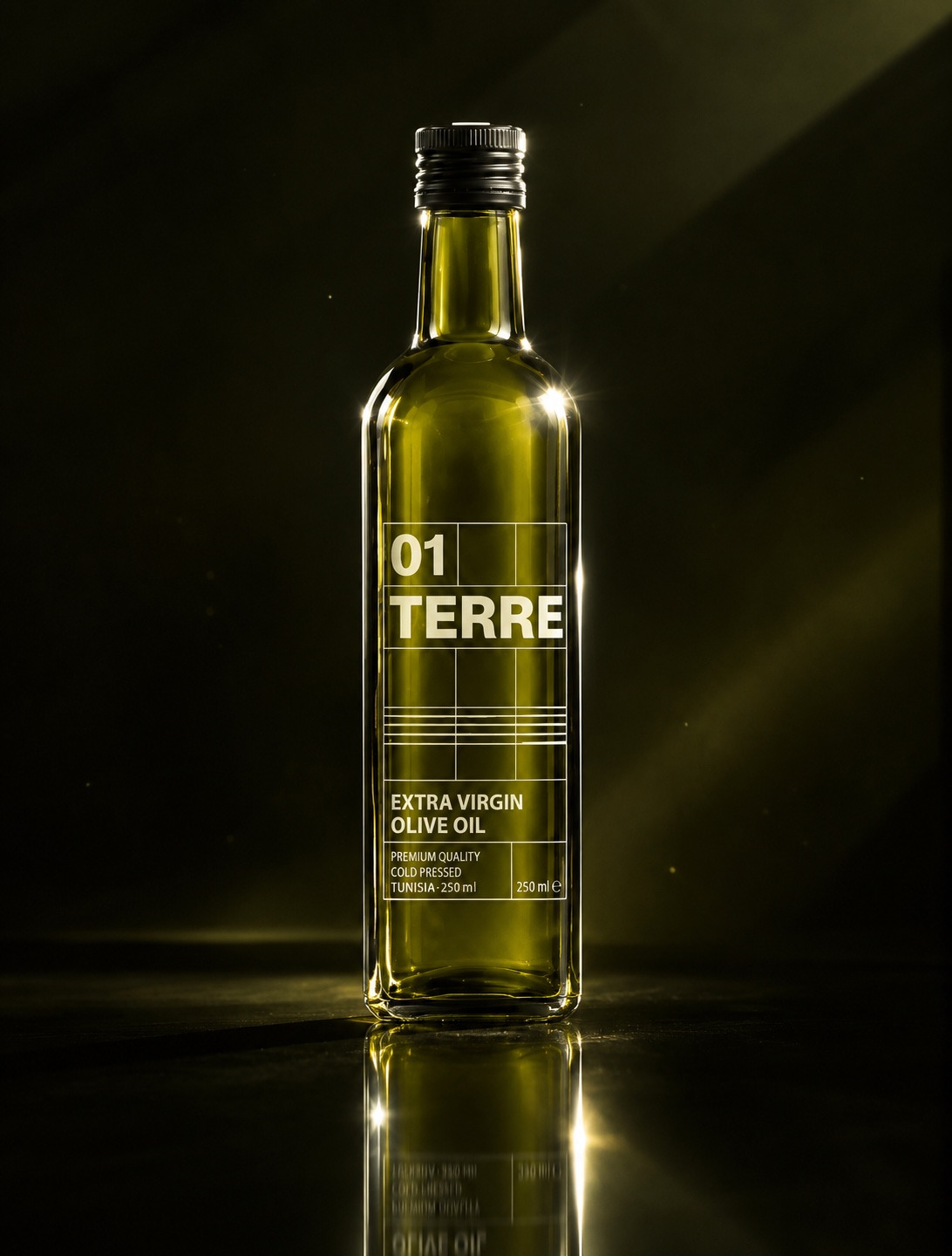 01 TERRE olive oil label
