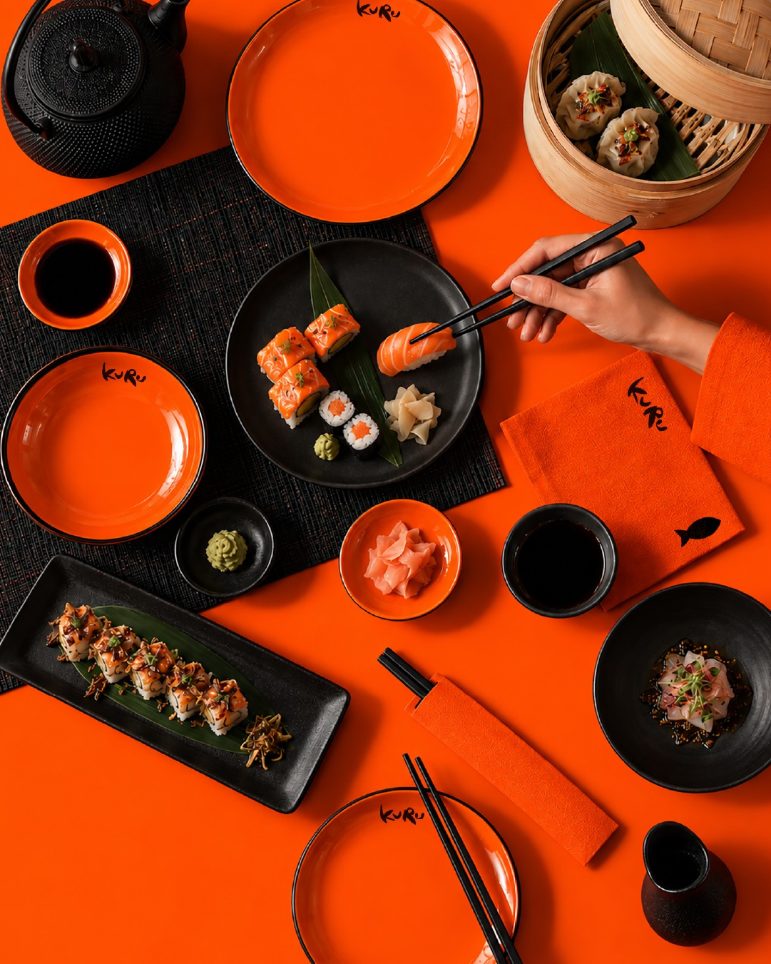 2. Affogato Brand Design Creates KURU, a Sushi Brand Where the Menu Moves