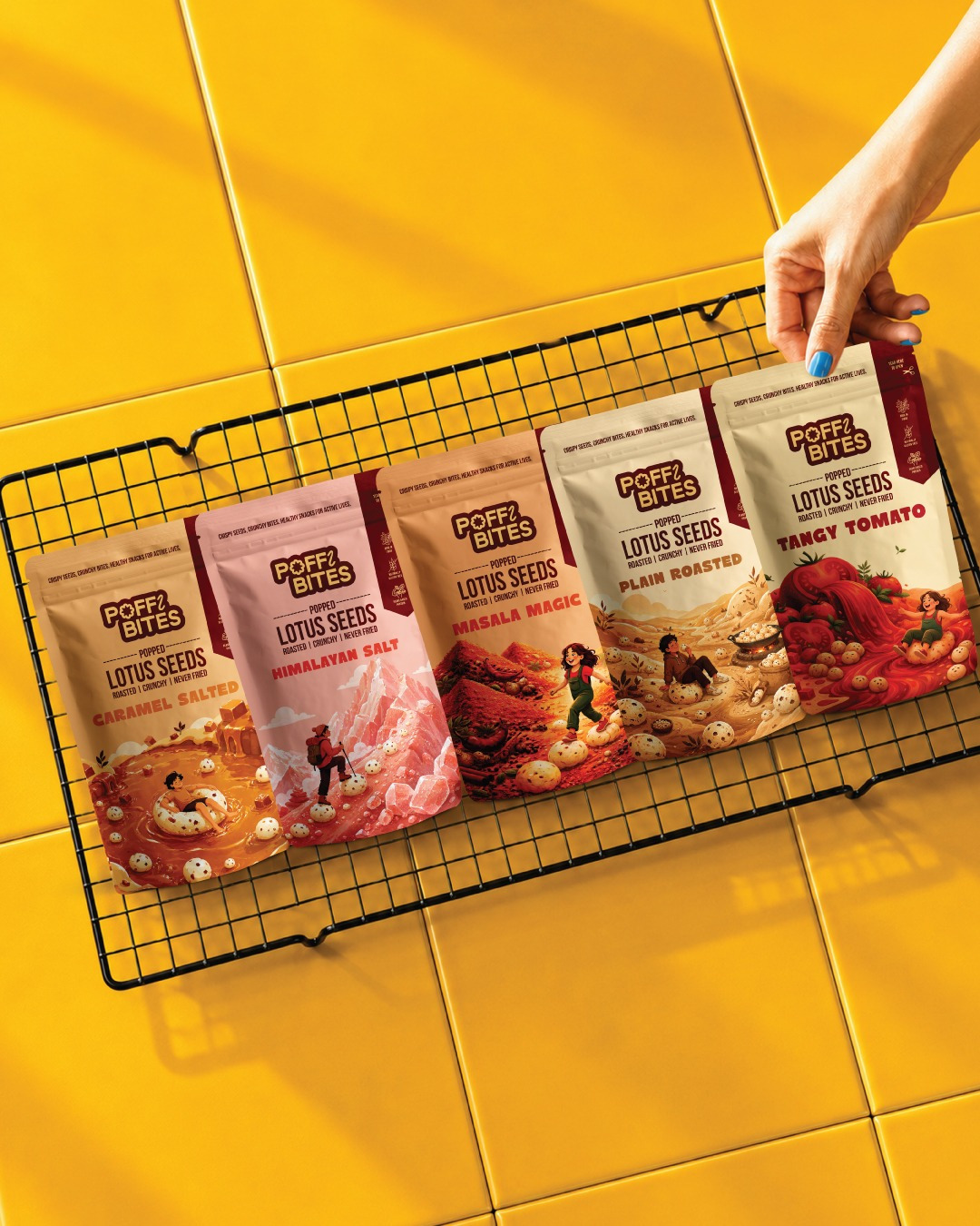 Poffibites | Popped Lotus Seeds Branding & Packaging Design