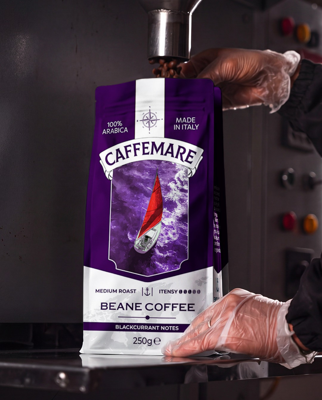 CAFFEMARE is a coffee packaging design concept inspired by the sea, travel, and the atmosphere of the Italian coast.