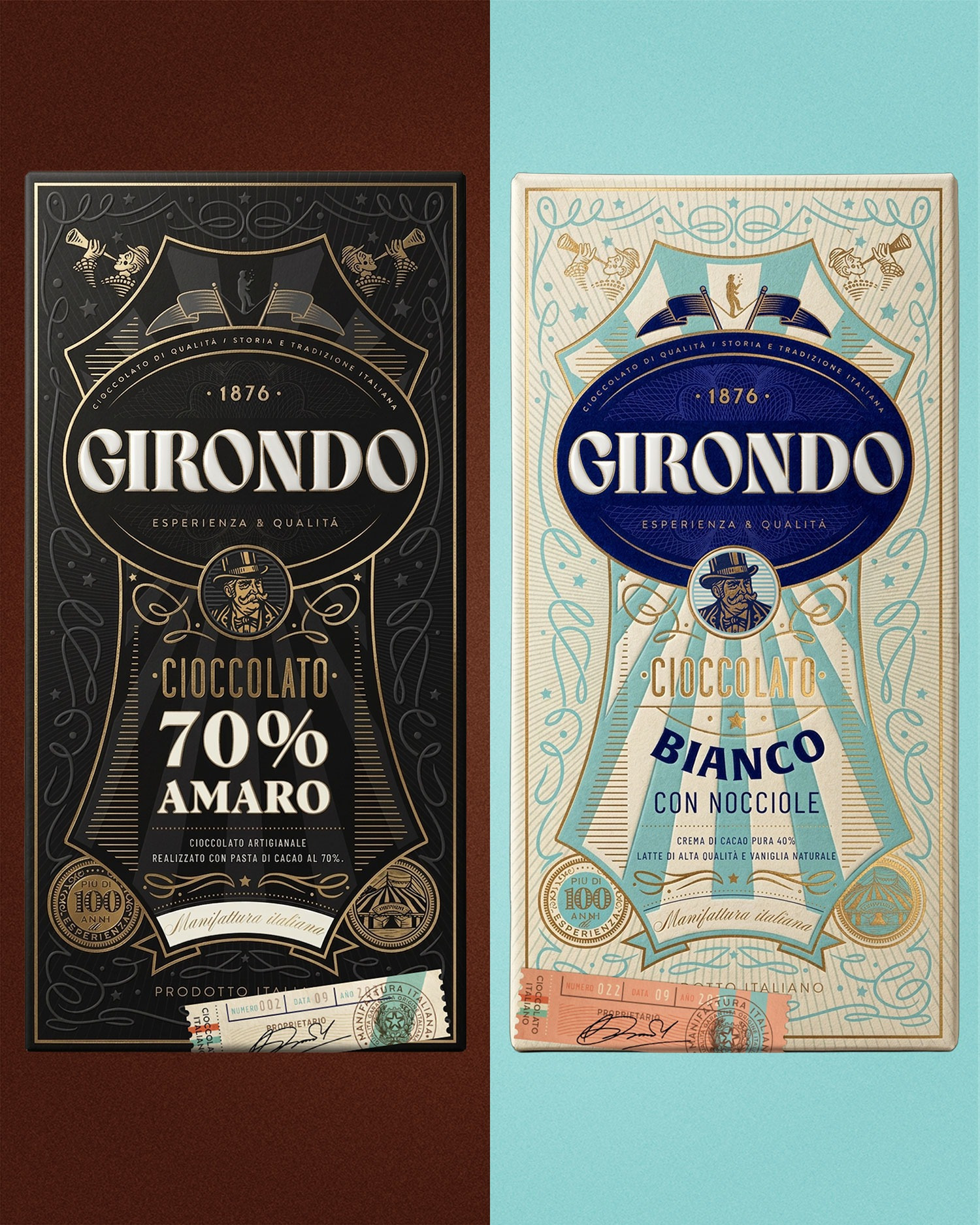 Girondo / Premium Italian Chocolate Design and illustration of premium chocolate made in Italy.