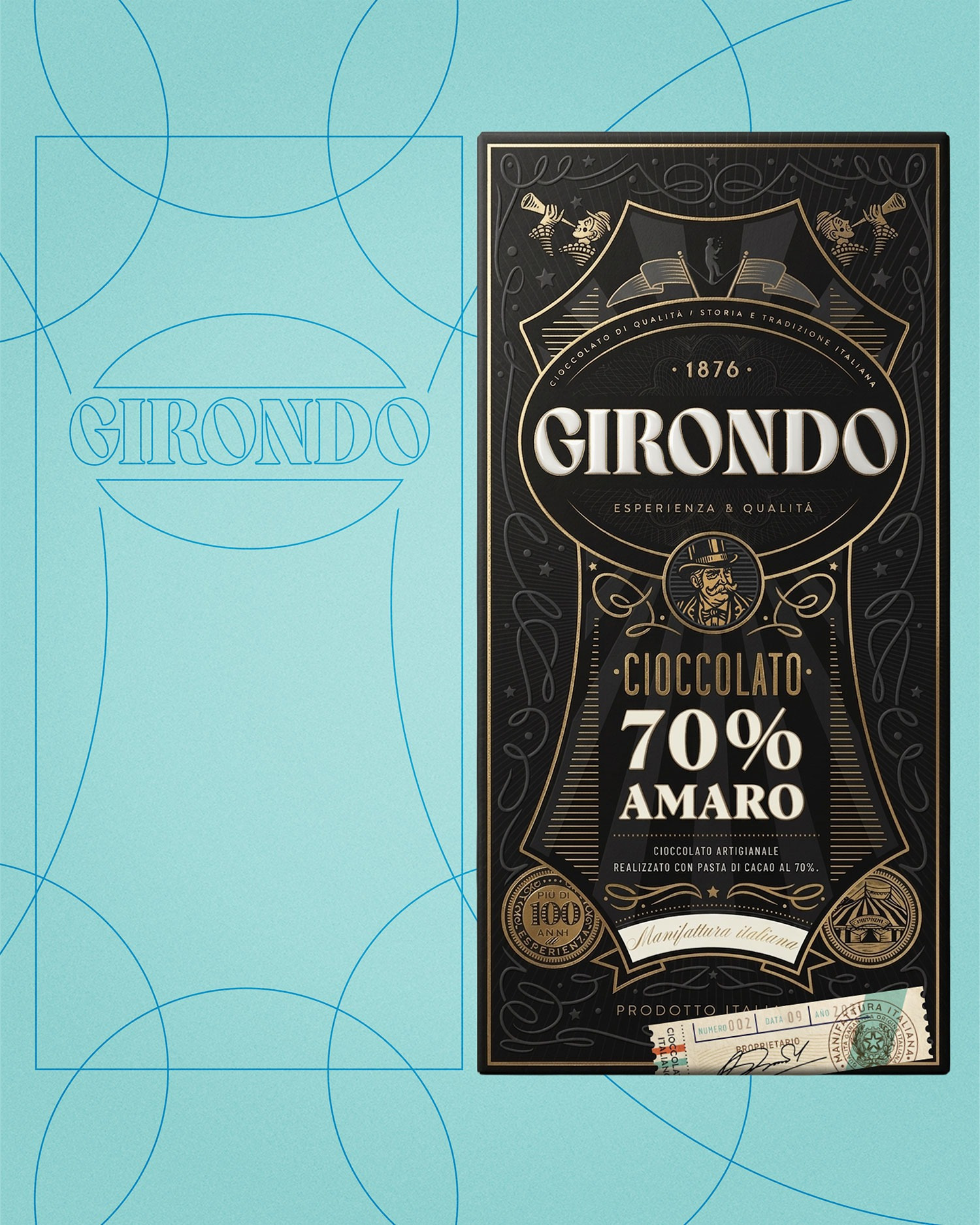 Girondo / Premium Italian Chocolate Design and illustration of premium chocolate made in Italy.