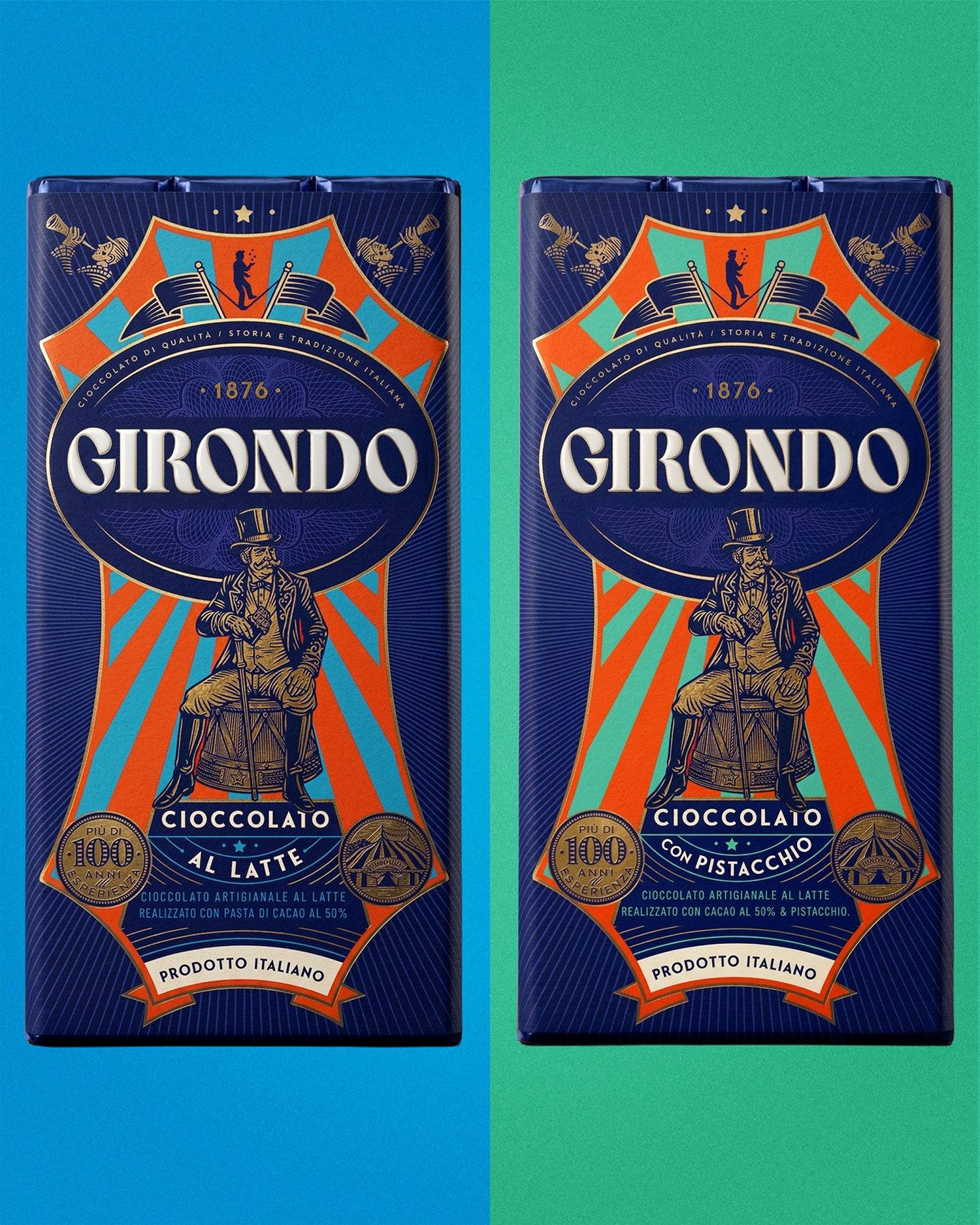Girondo / Premium Italian Chocolate Design and illustration of premium chocolate made in Italy.