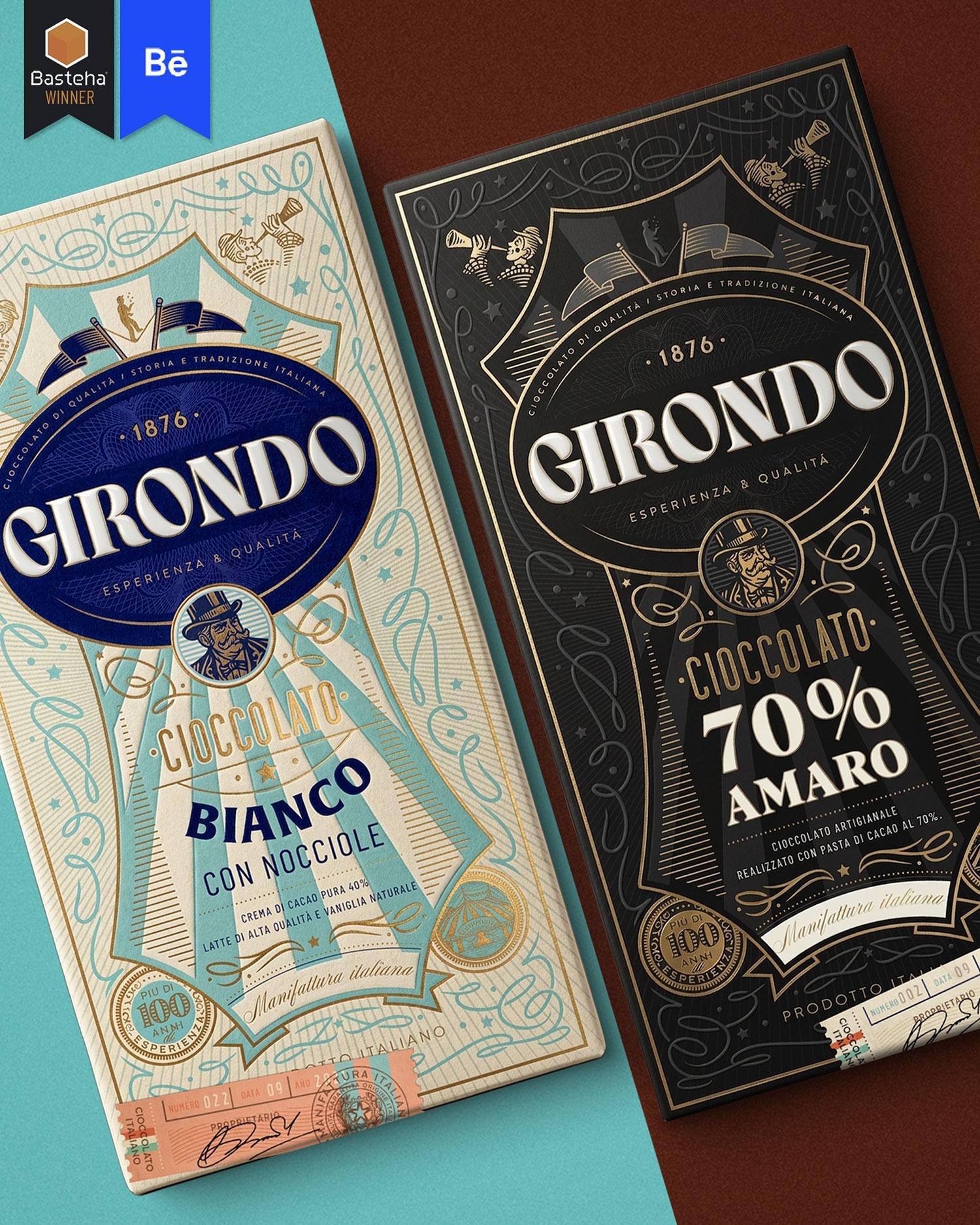 Girondo / Premium Italian Chocolate Design and illustration of premium chocolate made in Italy.