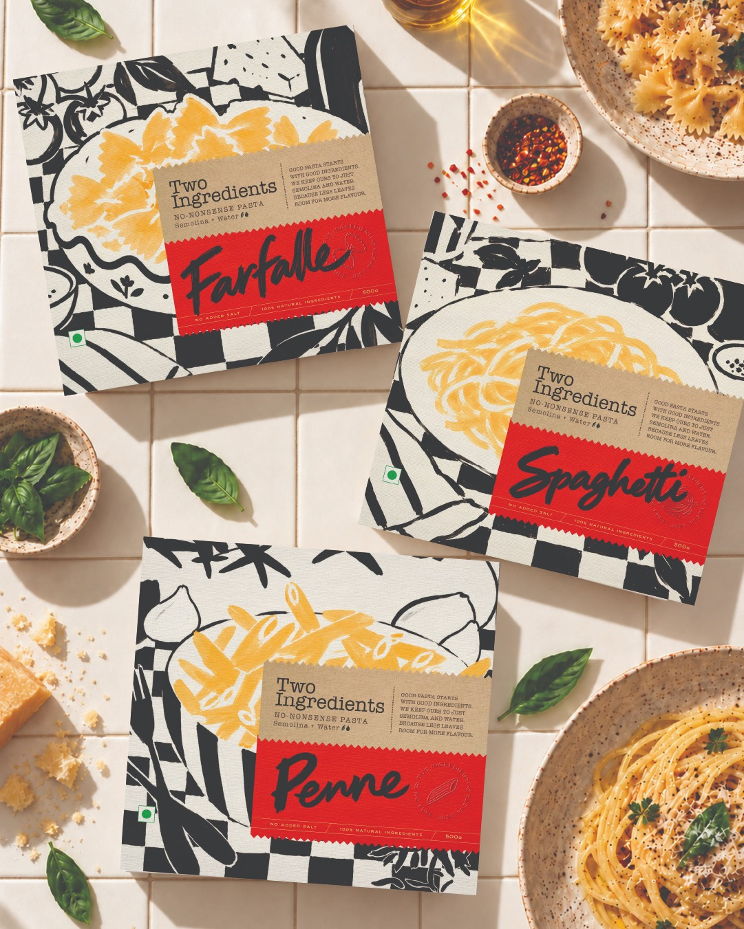 Affogato Brand Design Creates Two Ingredients, an Artisan Pasta Brand Rooted in Simplicity