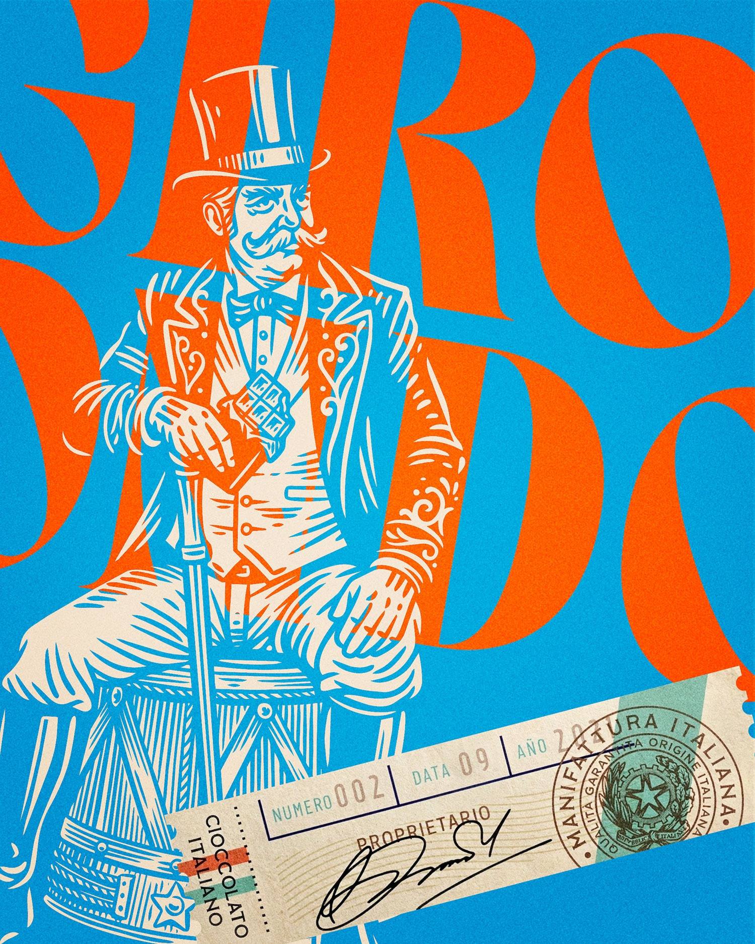 Girondo / Premium Italian Chocolate Design and illustration of premium chocolate made in Italy.