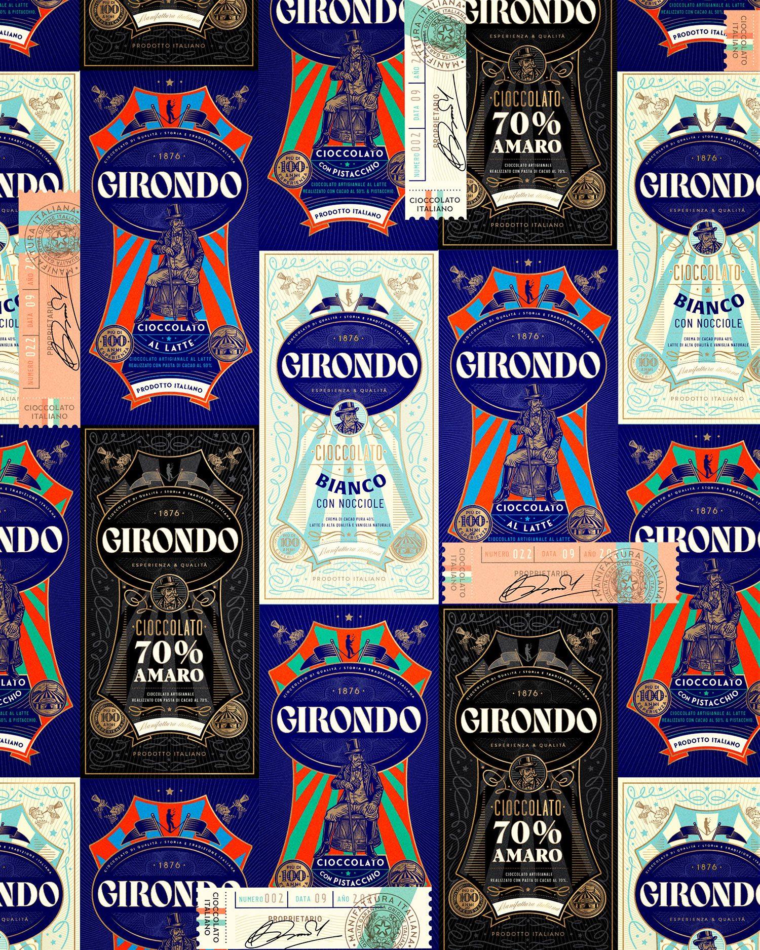Girondo / Premium Italian Chocolate Design and illustration of premium chocolate made in Italy.