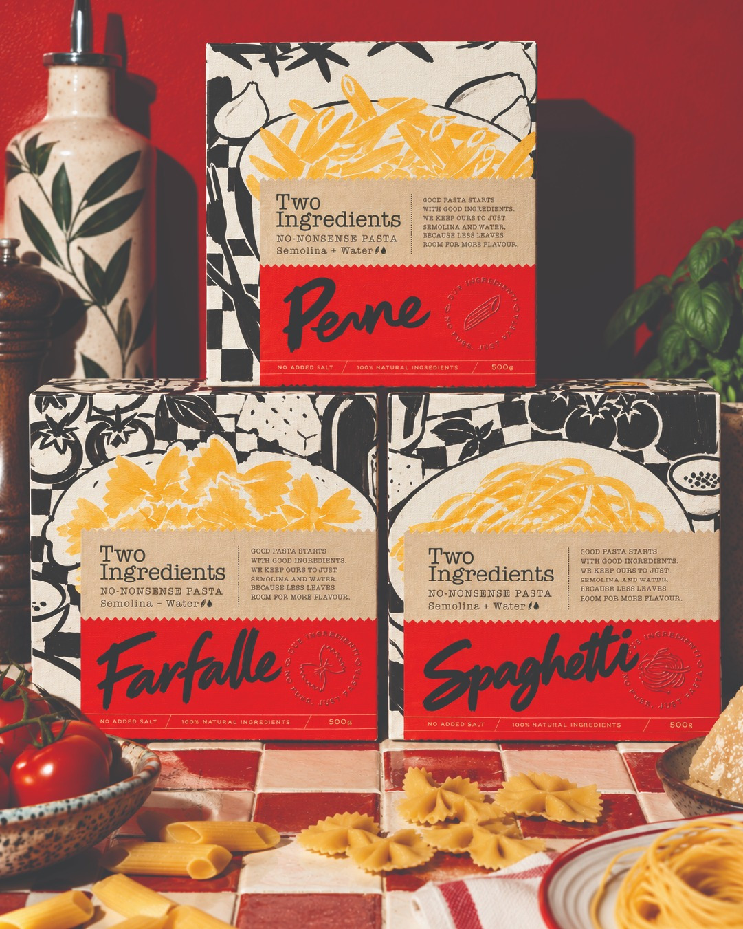Affogato Brand Design Creates Two Ingredients, an Artisan Pasta Brand Rooted in Simplicity